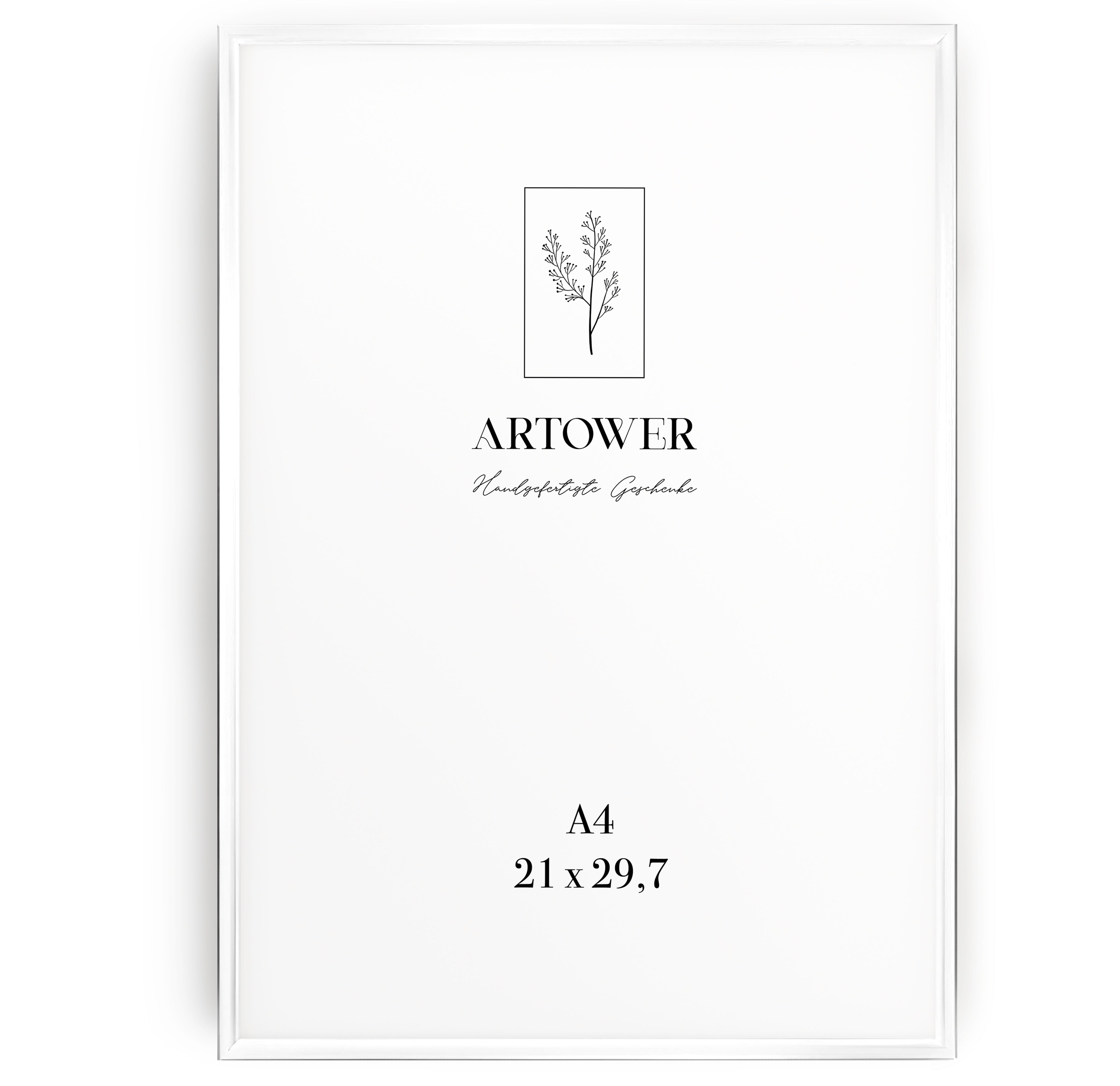 Bilderrahmen für A4 (21 x 29,7 cm) - Alu Weiß