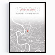 Stadtkarte Personalisiertes Datum Poster