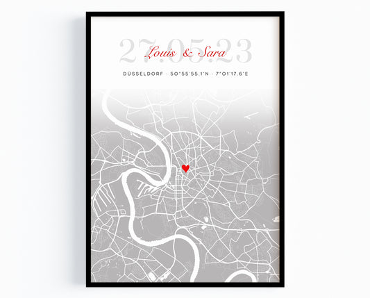 Stadtkarte Personalisiertes Datum Poster