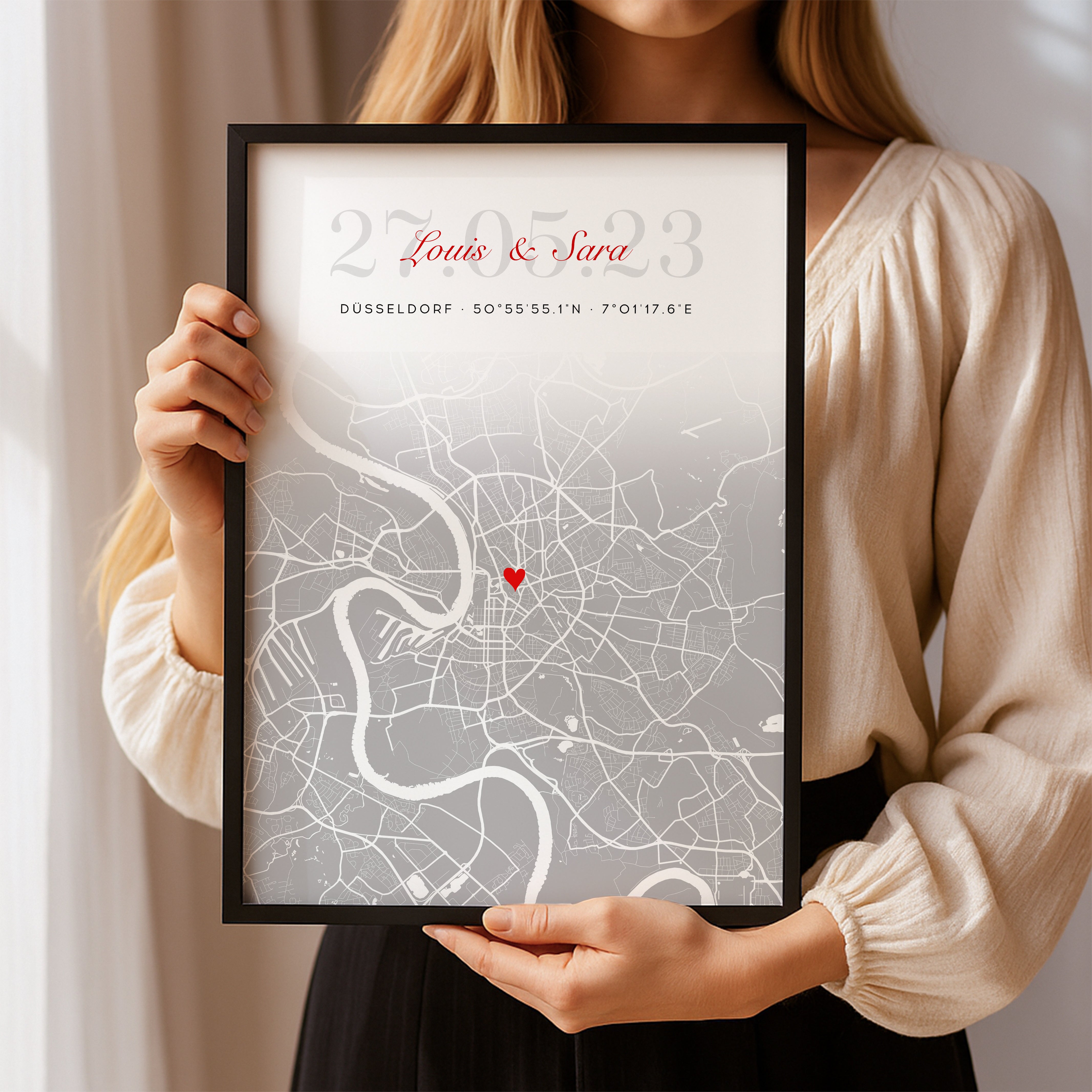 Stadtkarte Personalisiertes Datum Poster