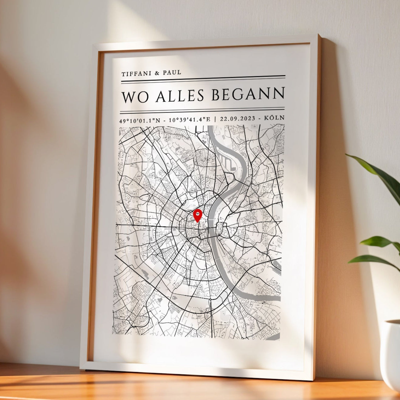 "Wo alles begann" Personalisierte Stadtkarte Hochzeitsgeschenk