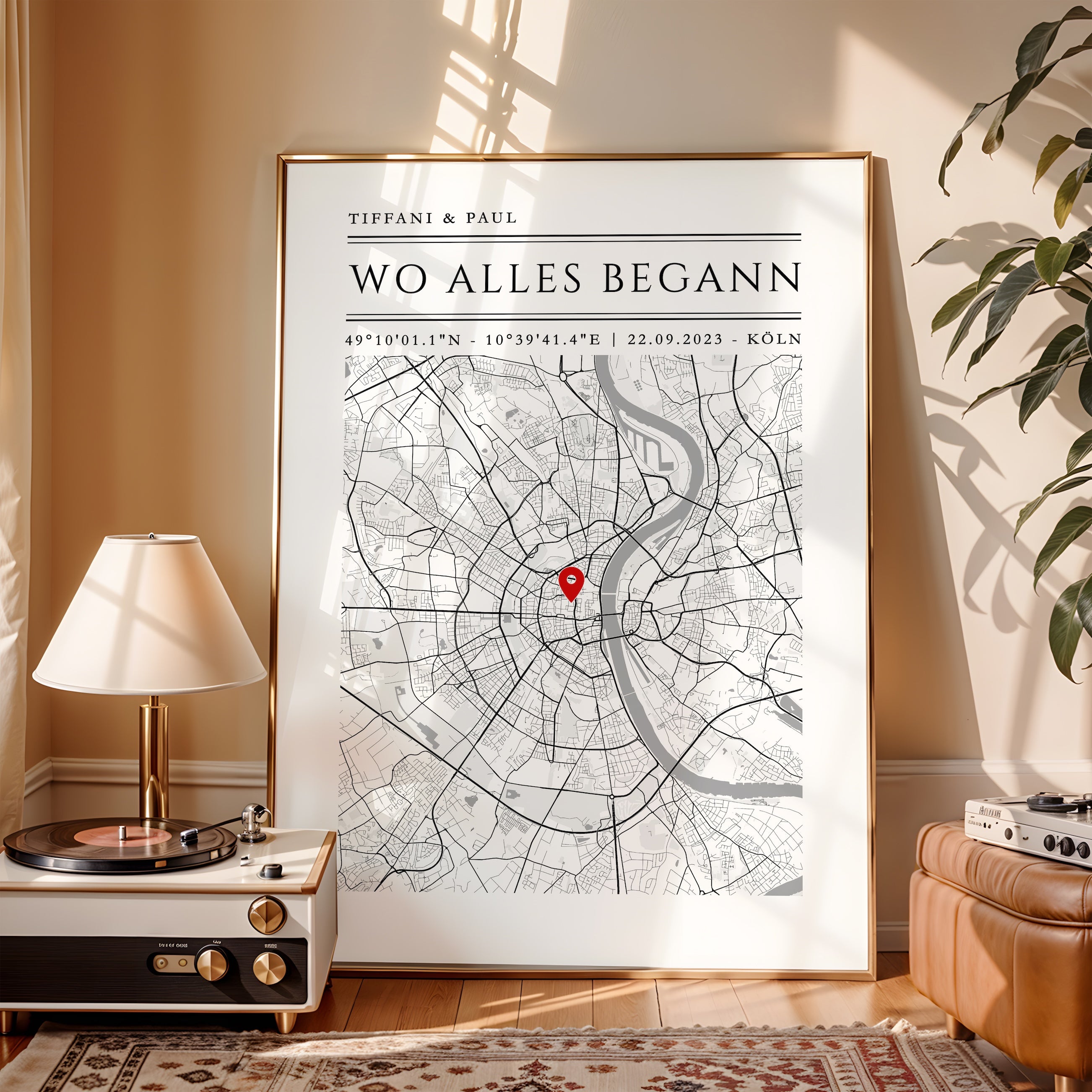 "Wo alles begann" Personalisierte Stadtkarte Hochzeitsgeschenk