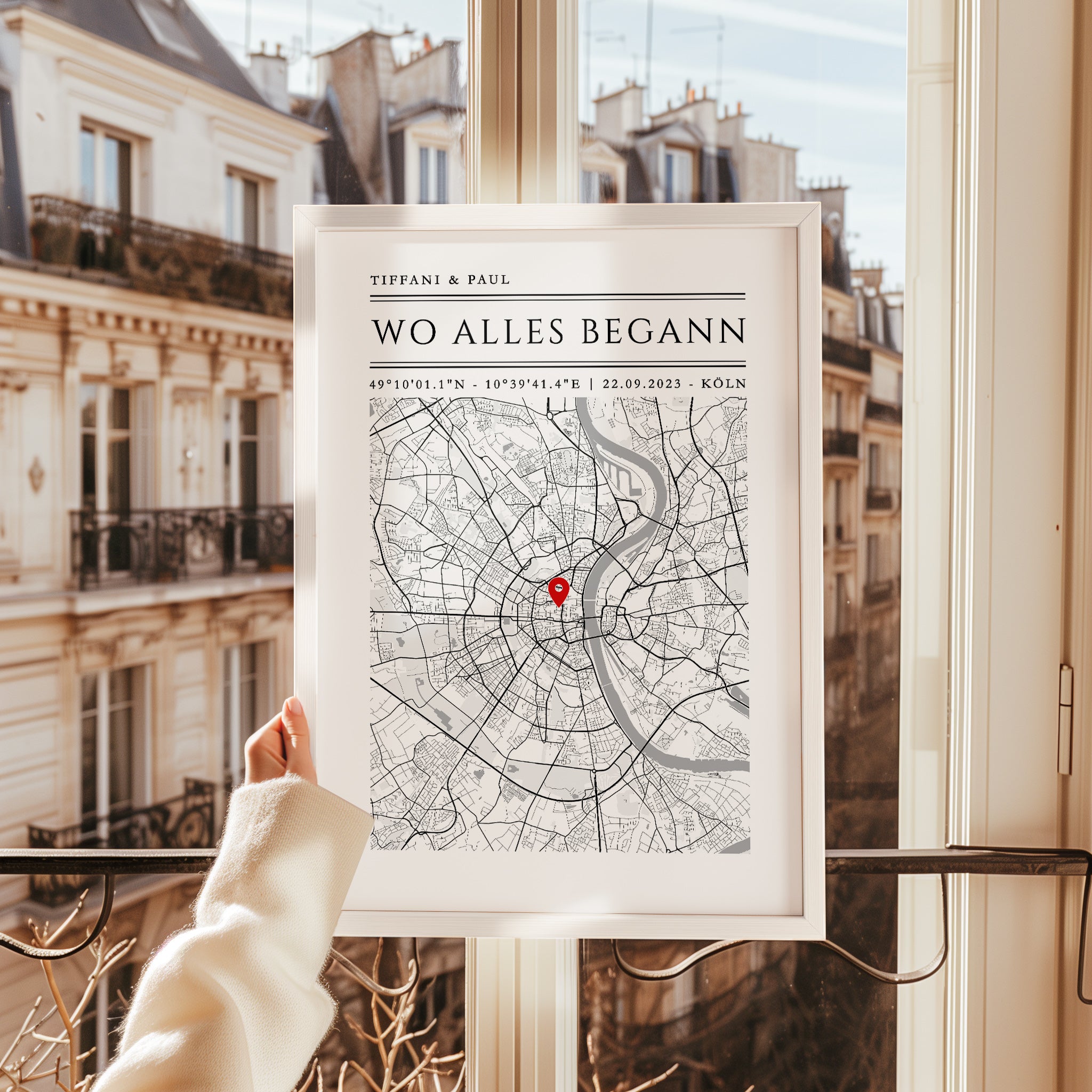"Wo alles begann" Personalisierte Stadtkarte Hochzeitsgeschenk