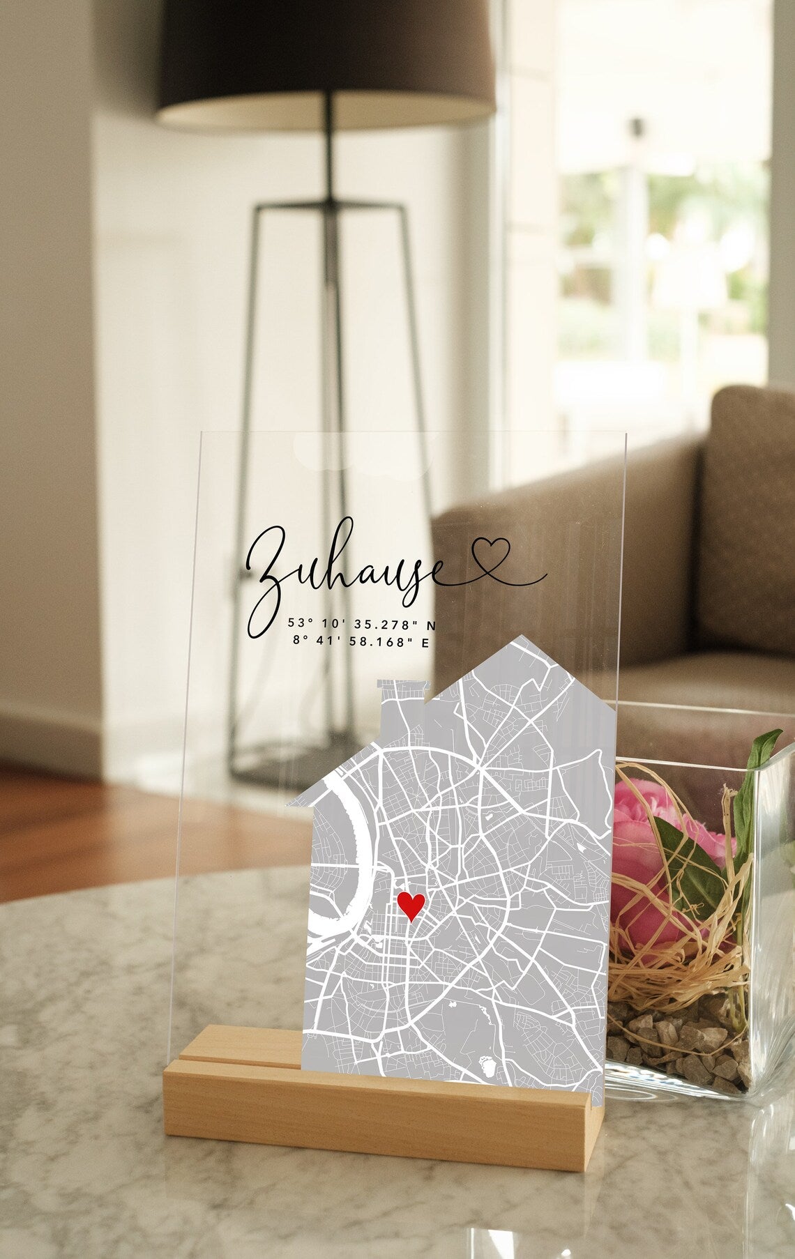 Zuhause Bild aus Acrylglas – Einzugsgeschenk für Hausbau und Richtfest