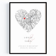 Herz Stadtplan I love you