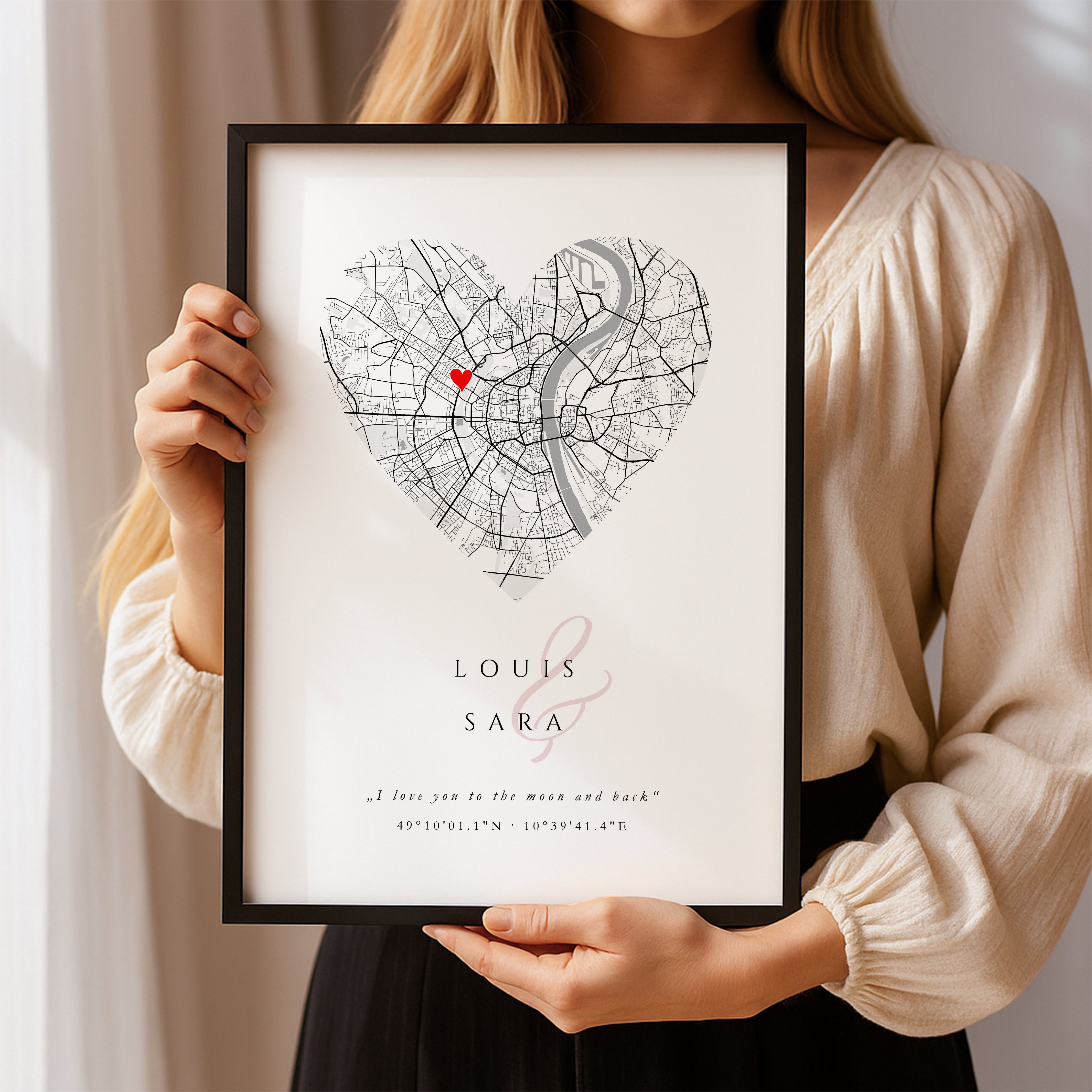 Herz Stadtplan I love you