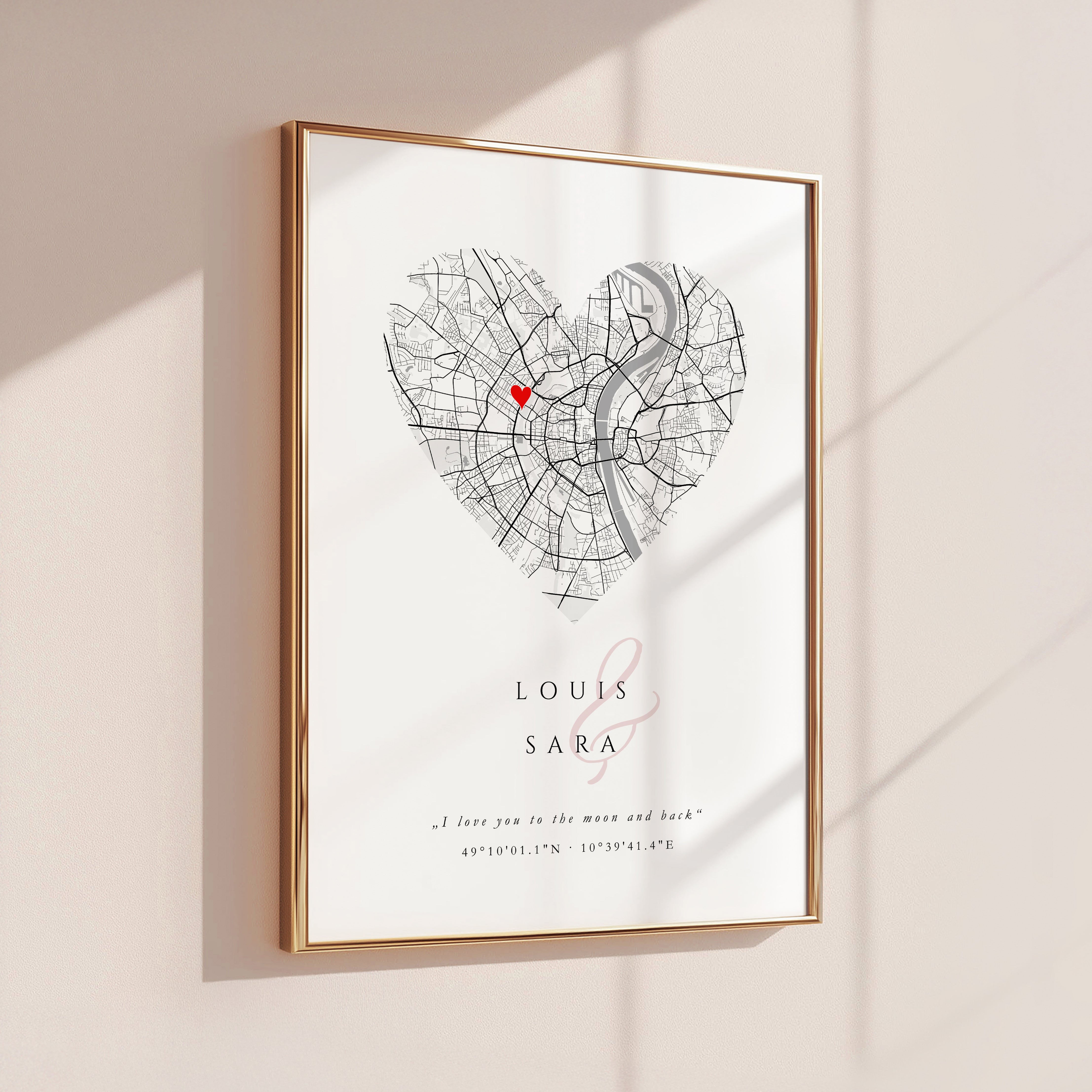 Herz Stadtplan I love you