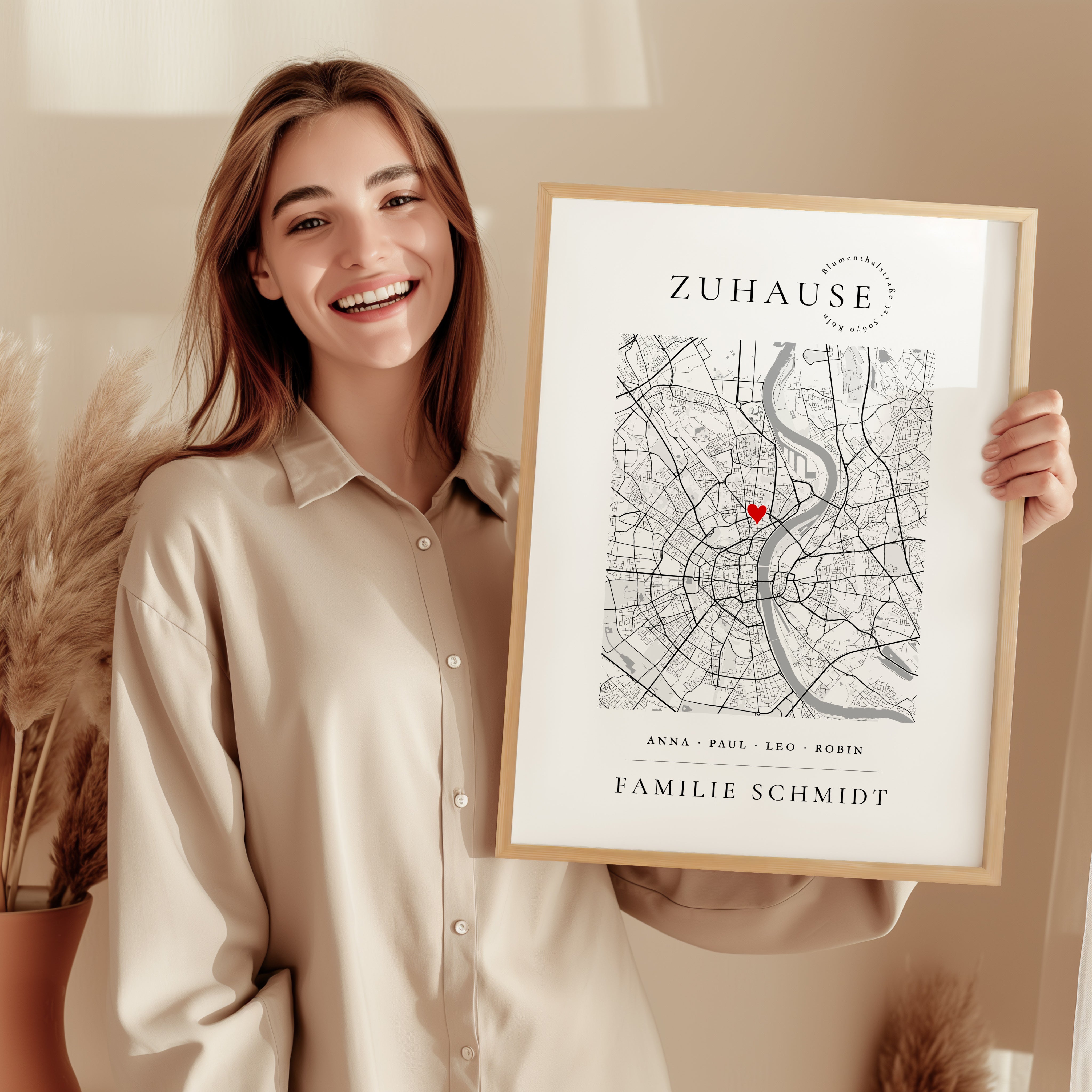 Zuhause Poster Koordinaten Bild personalisiert
