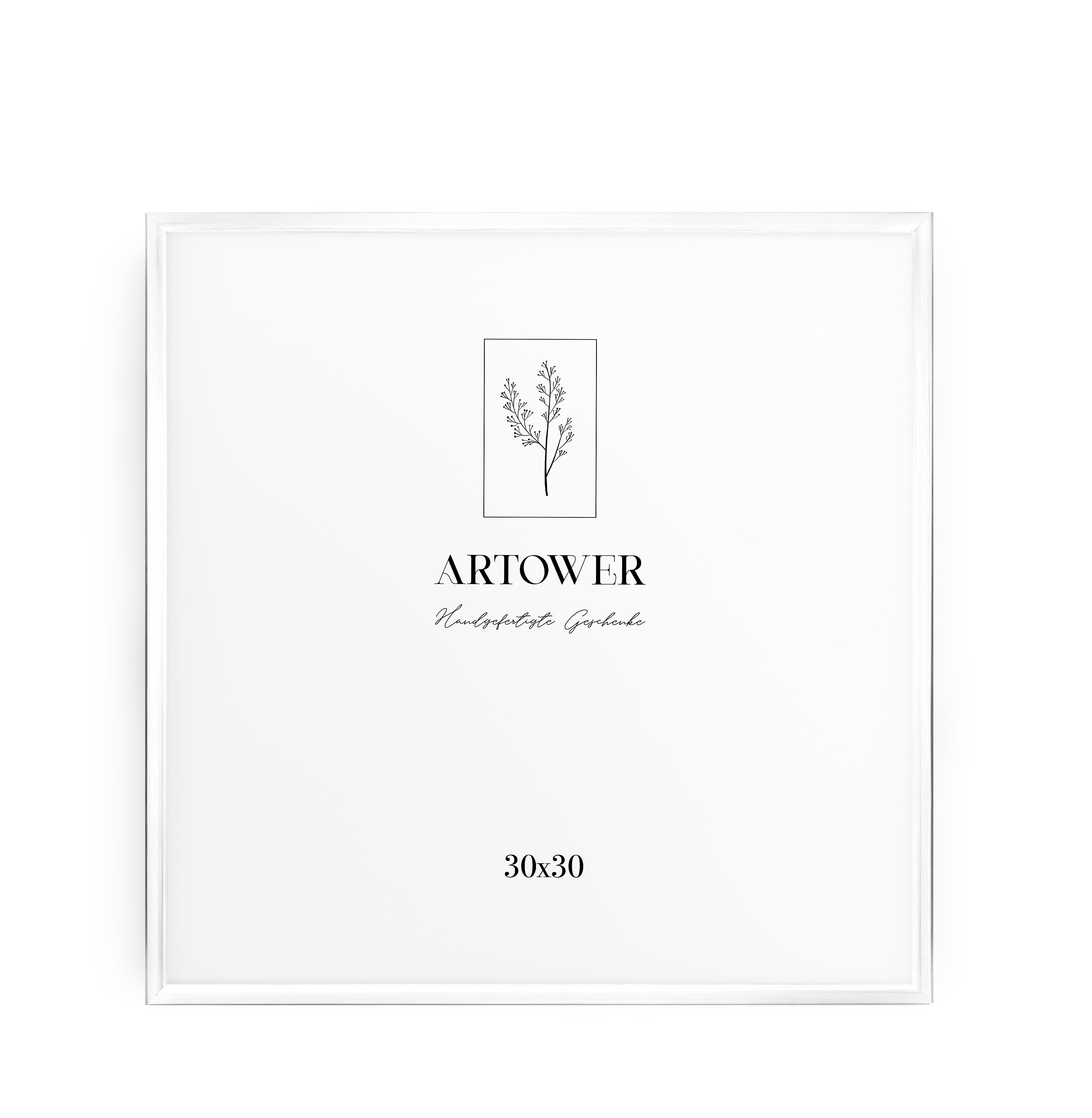Bilderrahmen für 30 x 30 cm - Alu Weiß