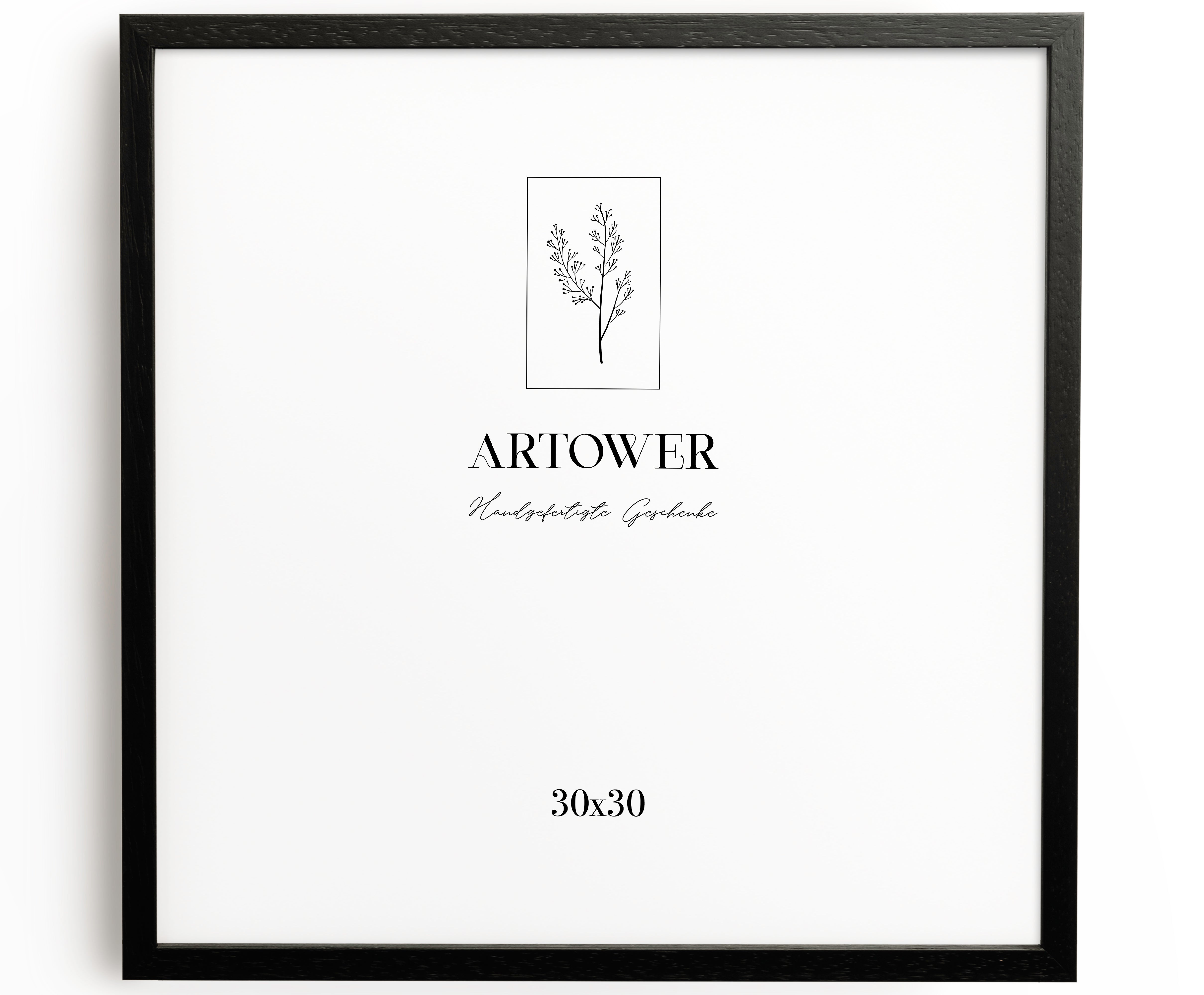 Bilderrahmen für 30 x 30 cm - Holz Schwarz