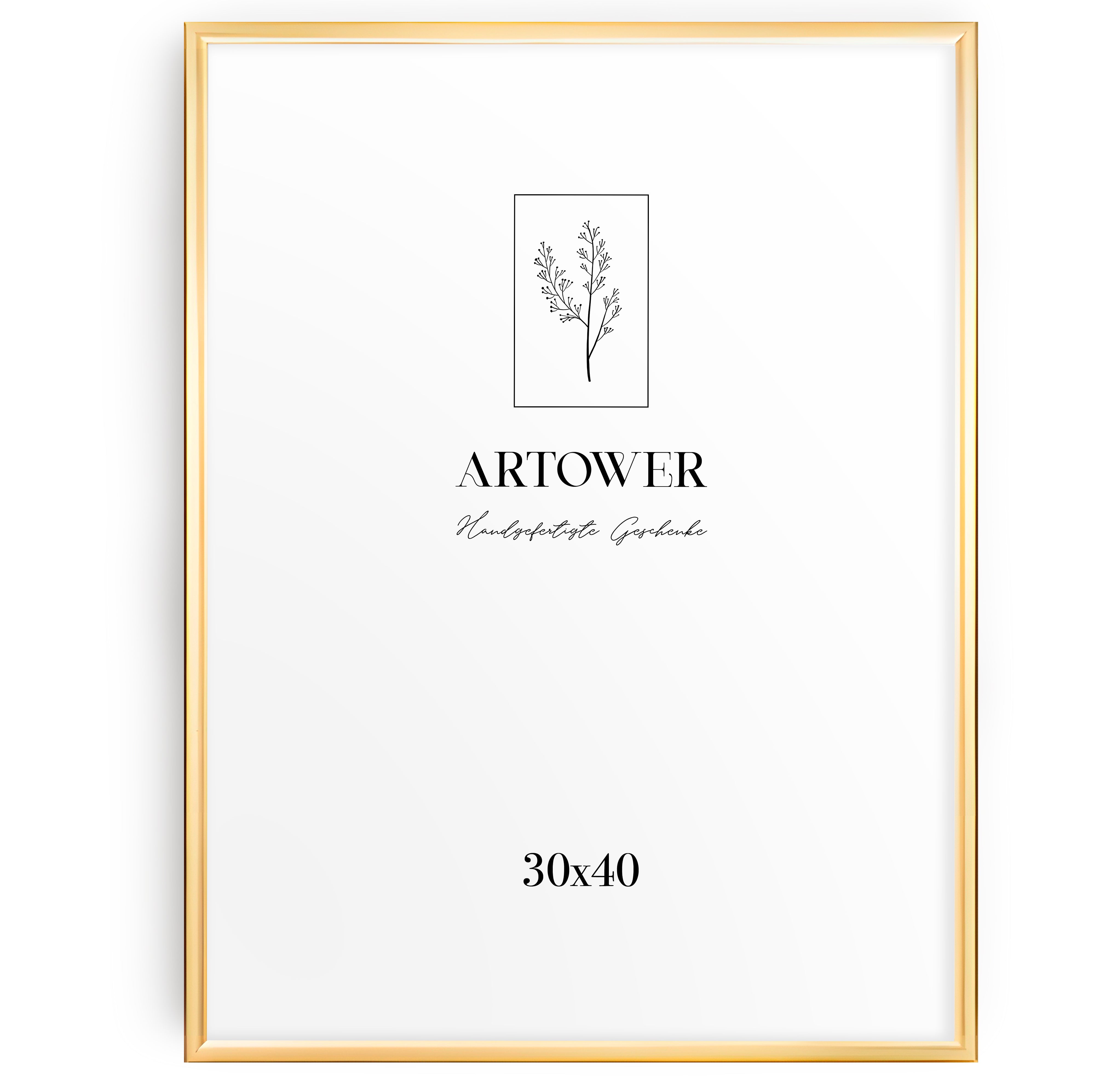 Bilderrahmen für 30 x 40 cm - Alu Gold