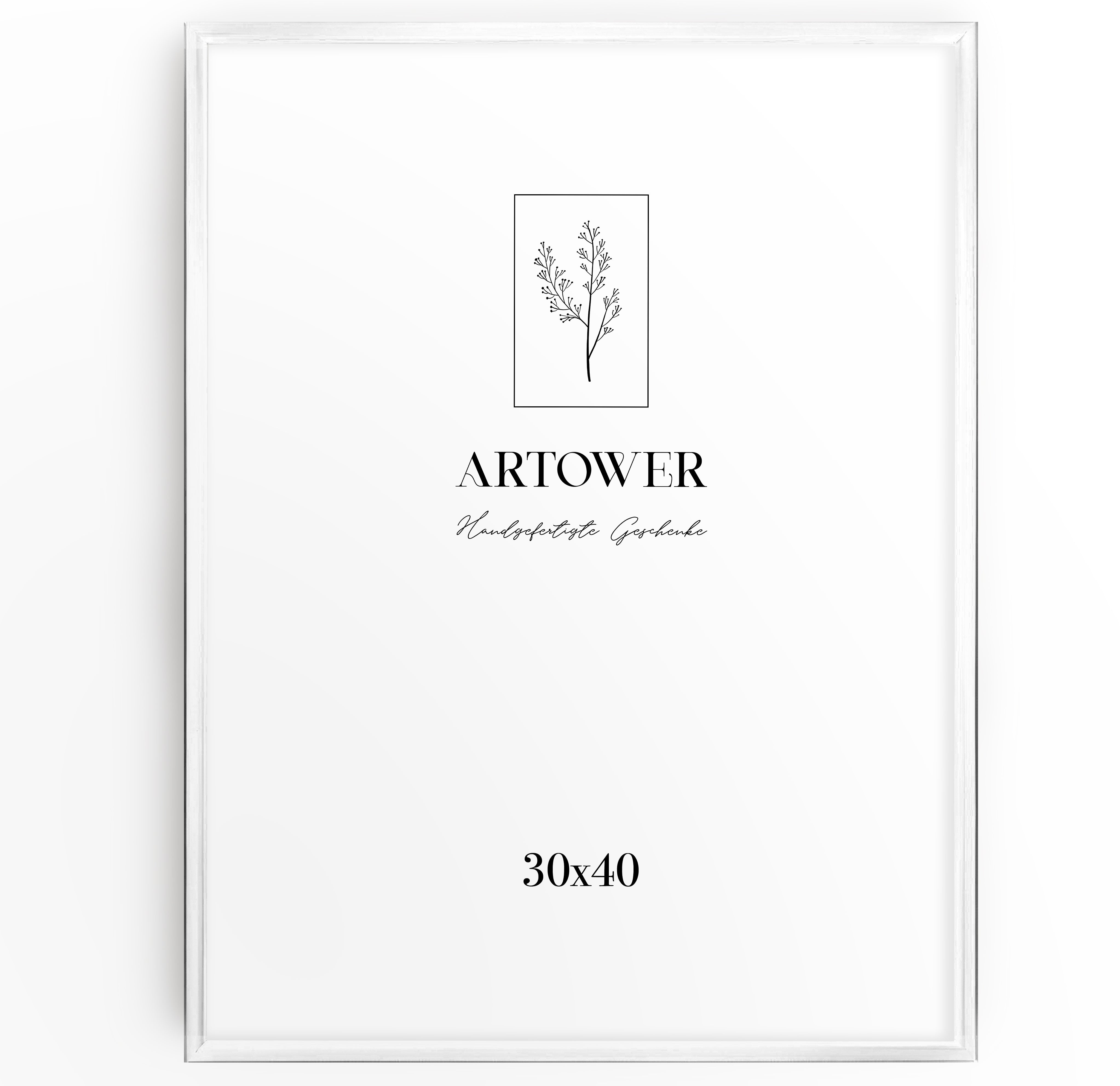 Bilderrahmen für 30 x 40 cm - Alu Weiß