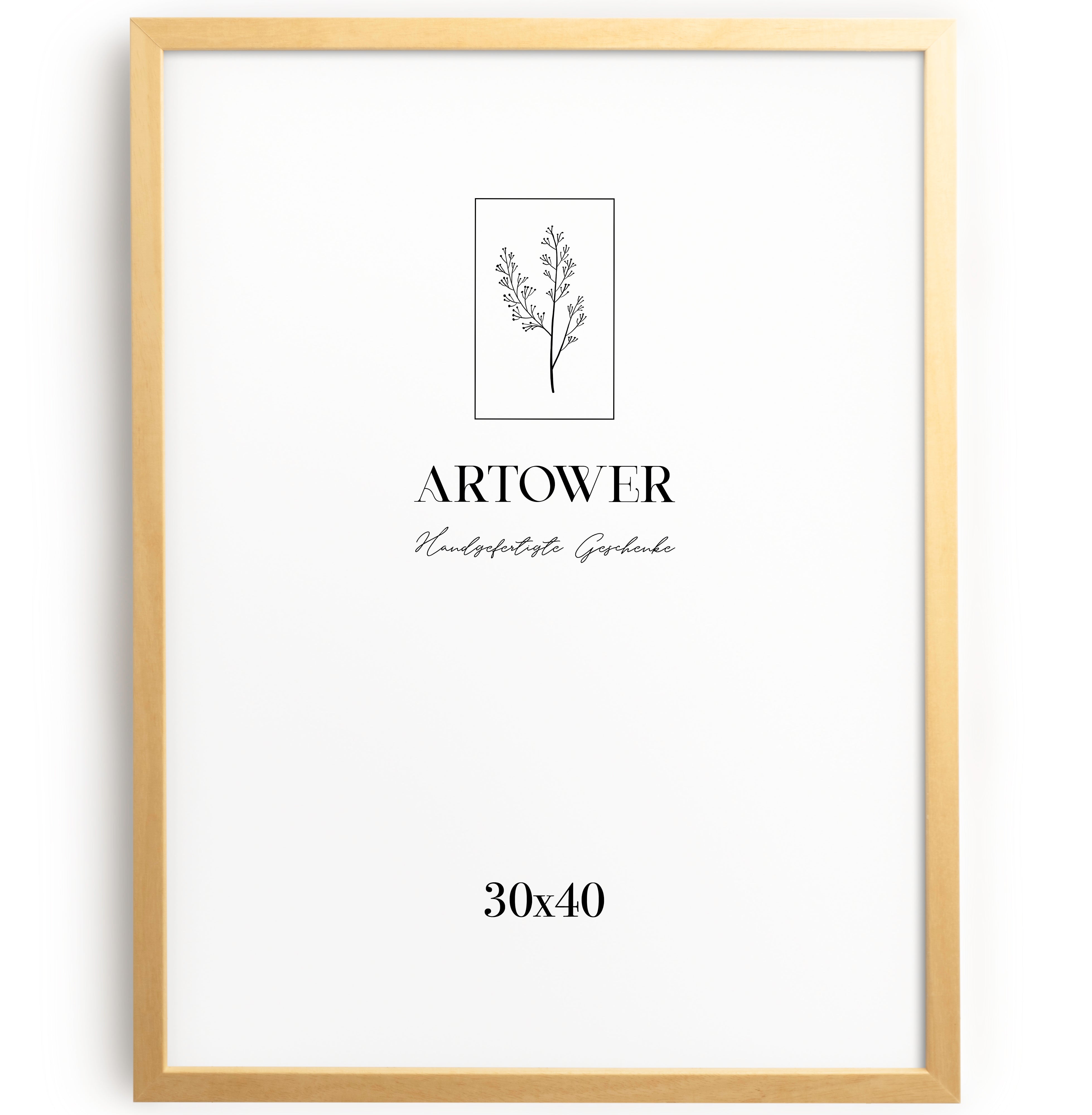 Holzrahmen für 30 x 40 cm - Natur Hell