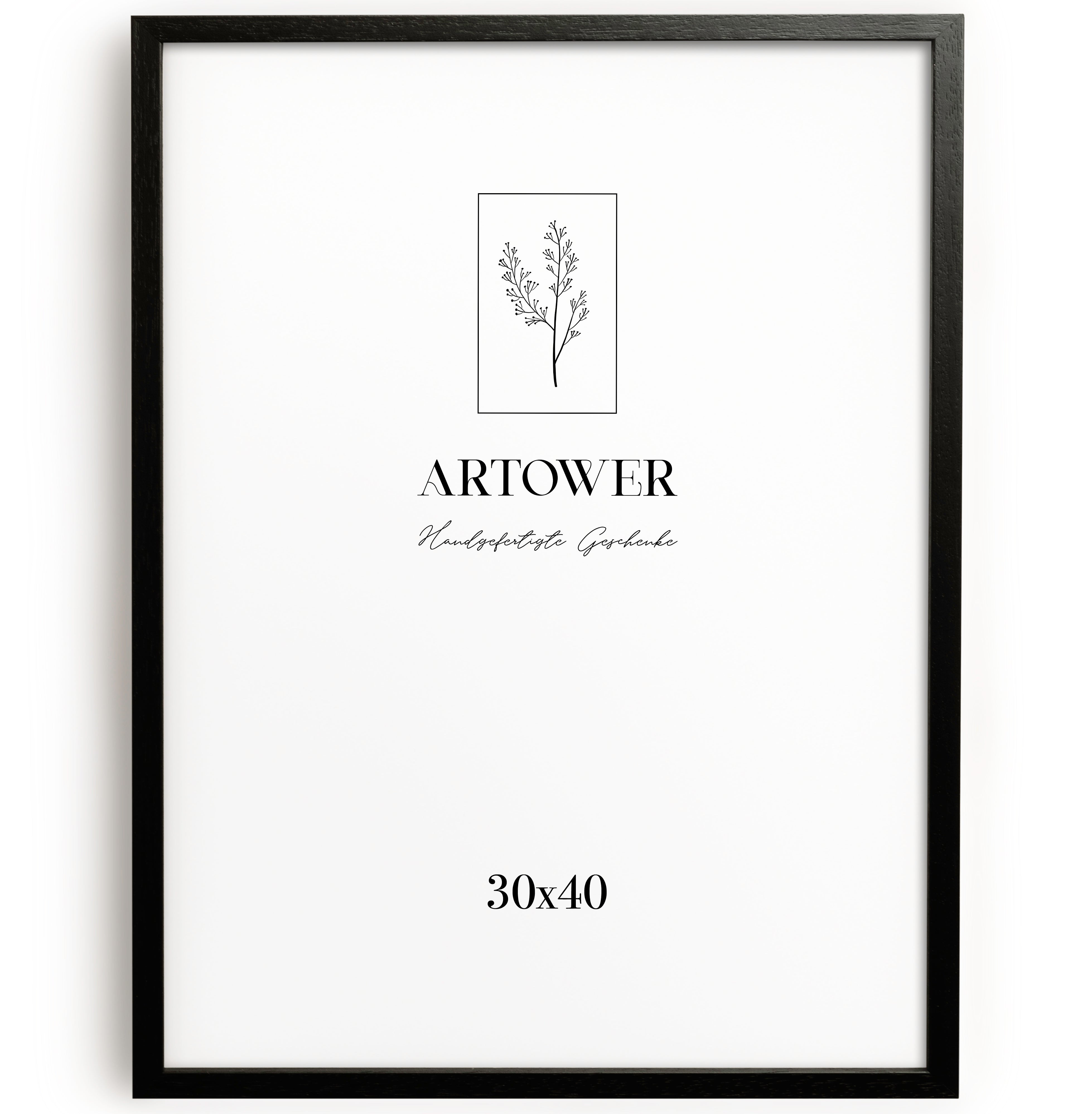 Holzrahmen für 30 x 40 cm - Schwarz