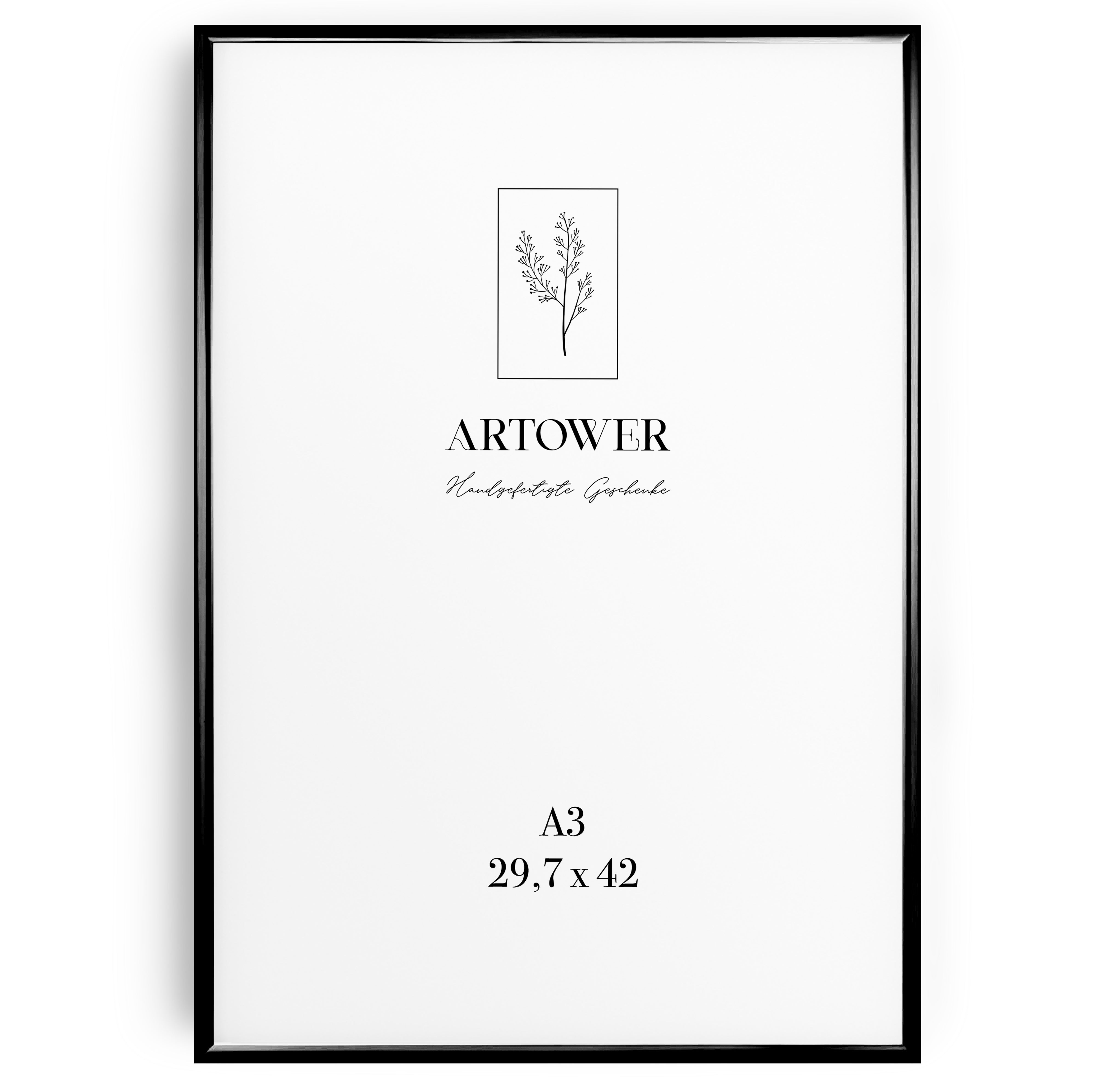 Bilderrahmen für A3 (29,7 x 42 cm) - Alu Schwarz