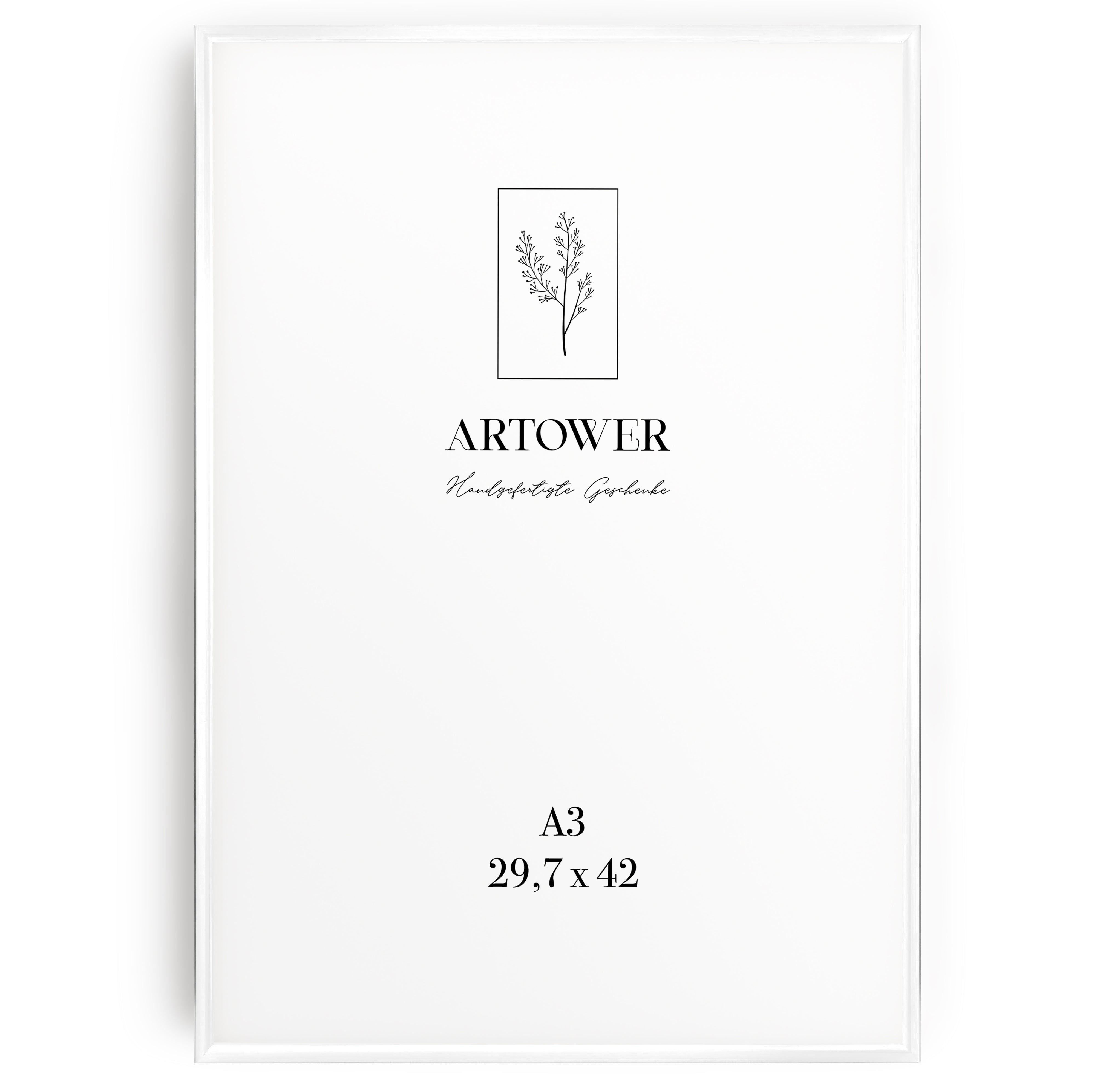 Bilderrahmen für A3 (29,7 x 42 cm) - Alu Weiß