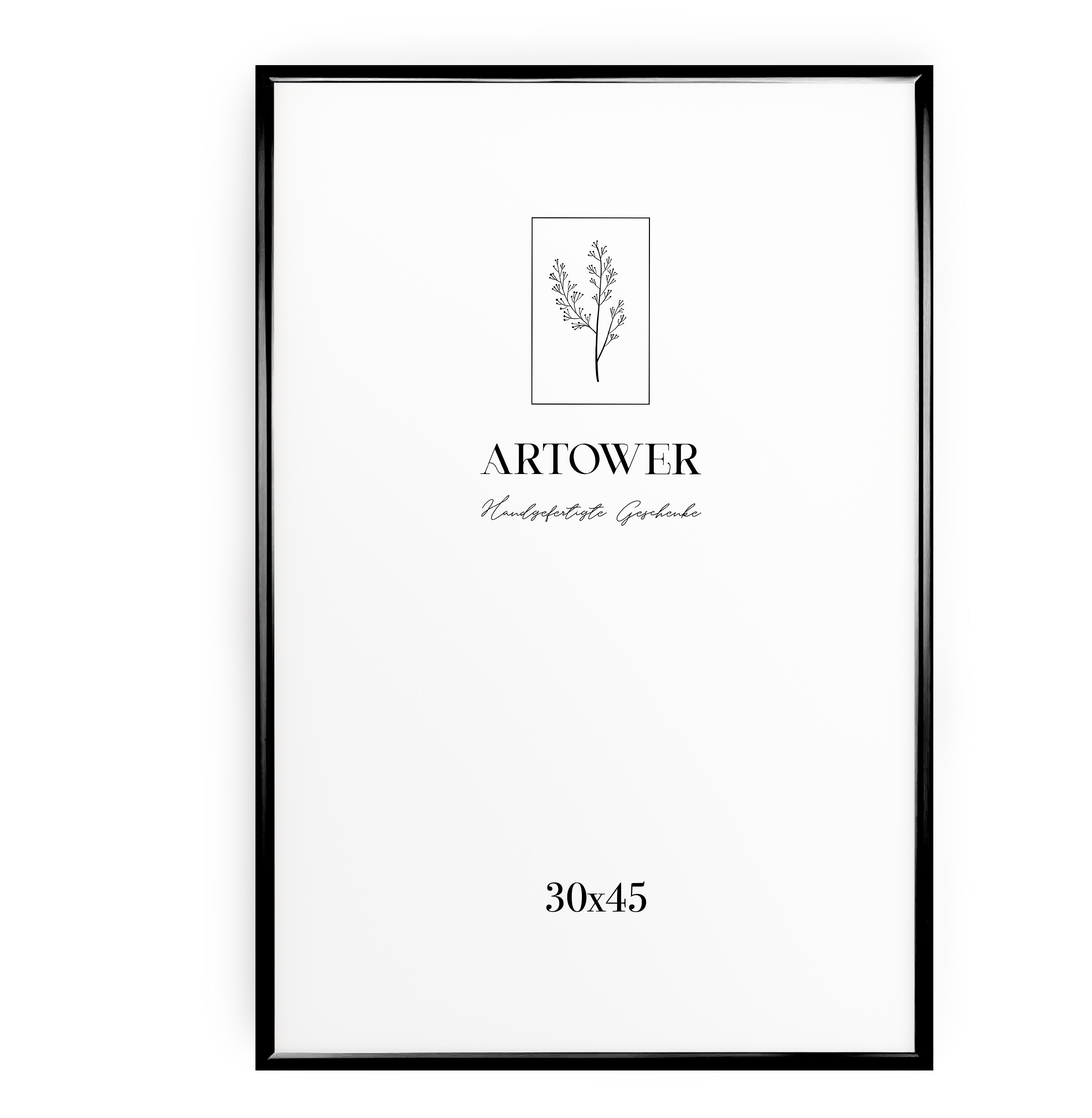 Bilderrahmen für 30 x 45 cm - Alu Schwarz