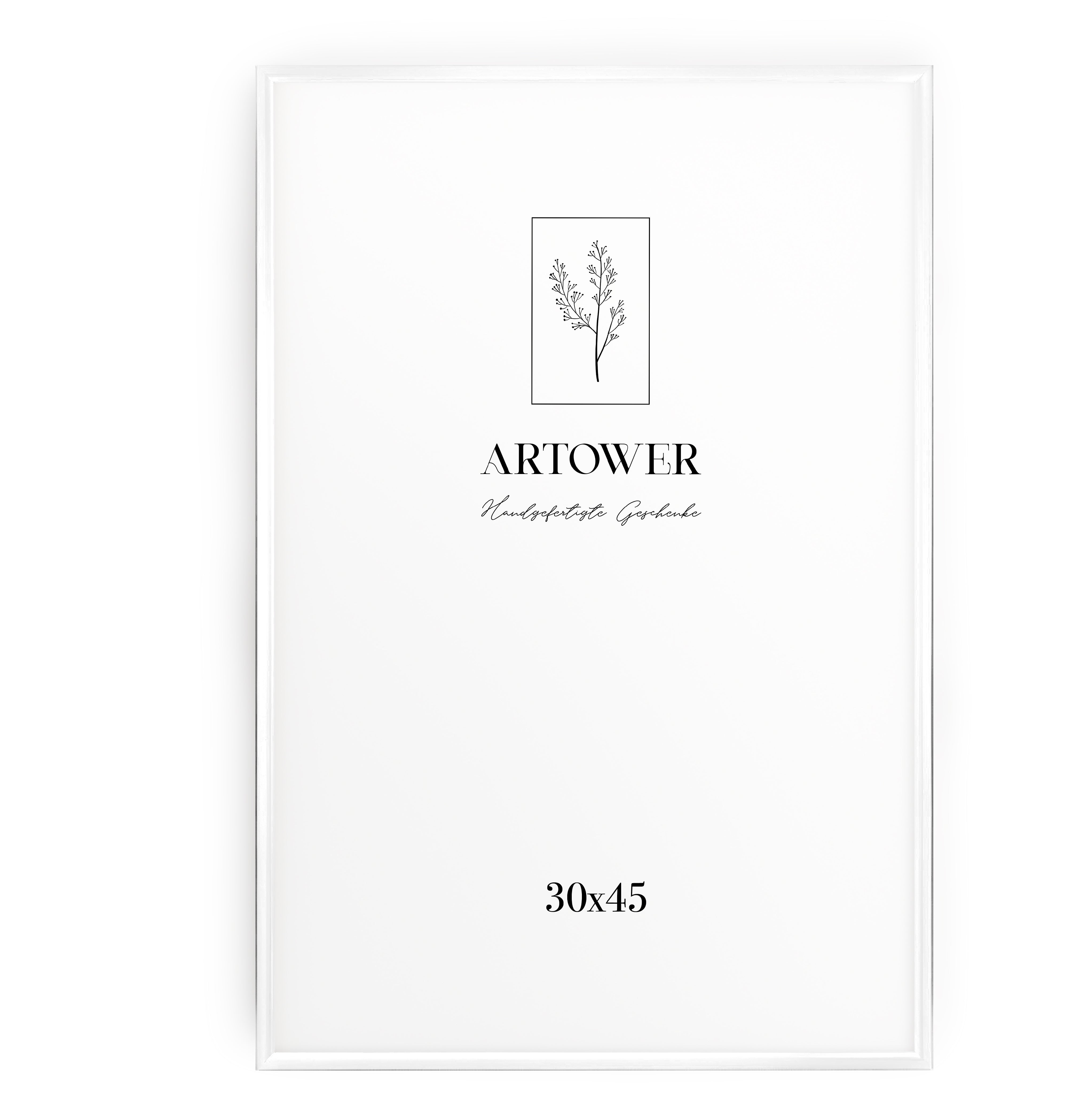 Bilderrahmen für 30 x 45 cm - Alu Weiß