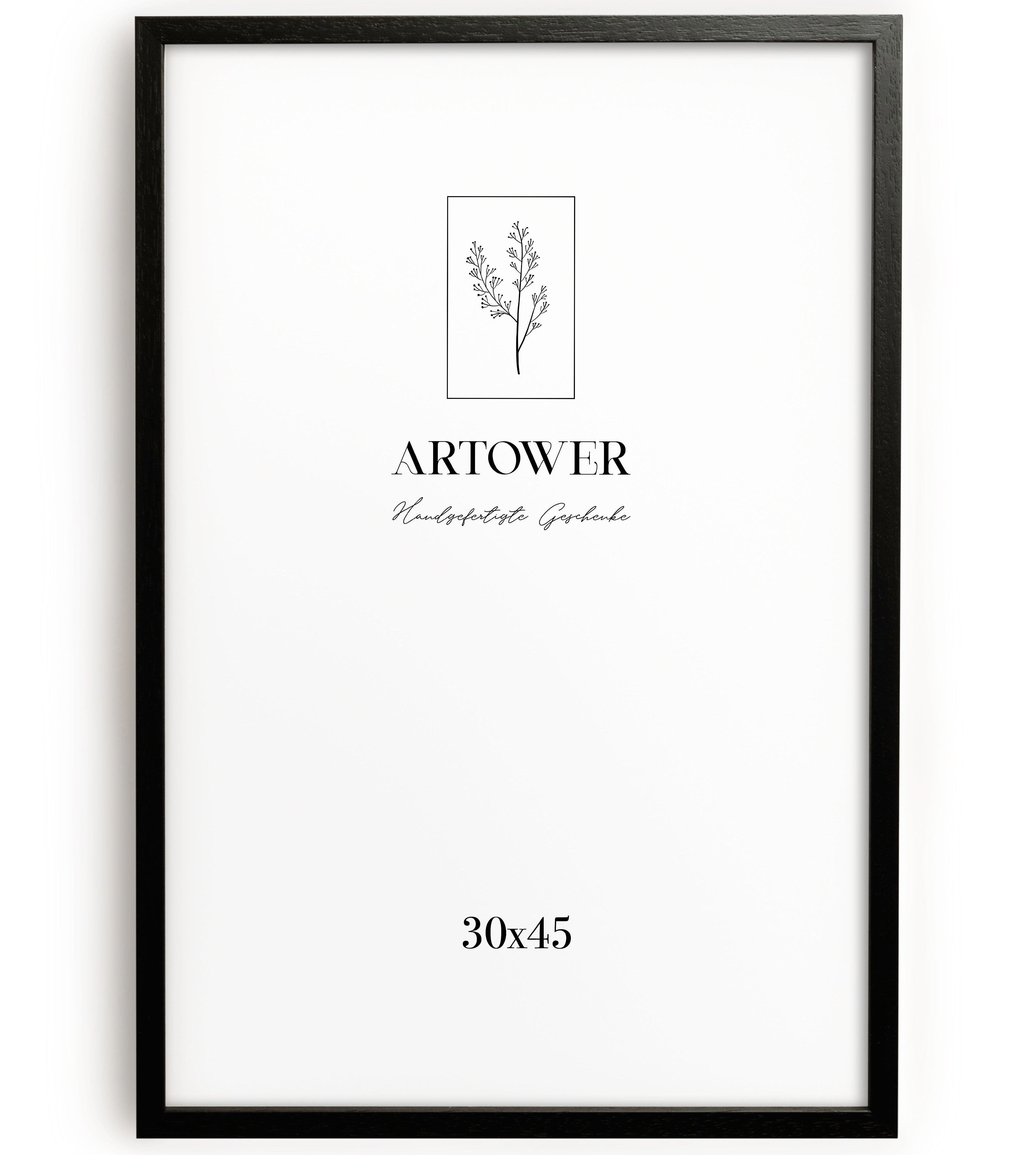 Bilderrahmen für 30 x 45 cm - Holz Schwarz