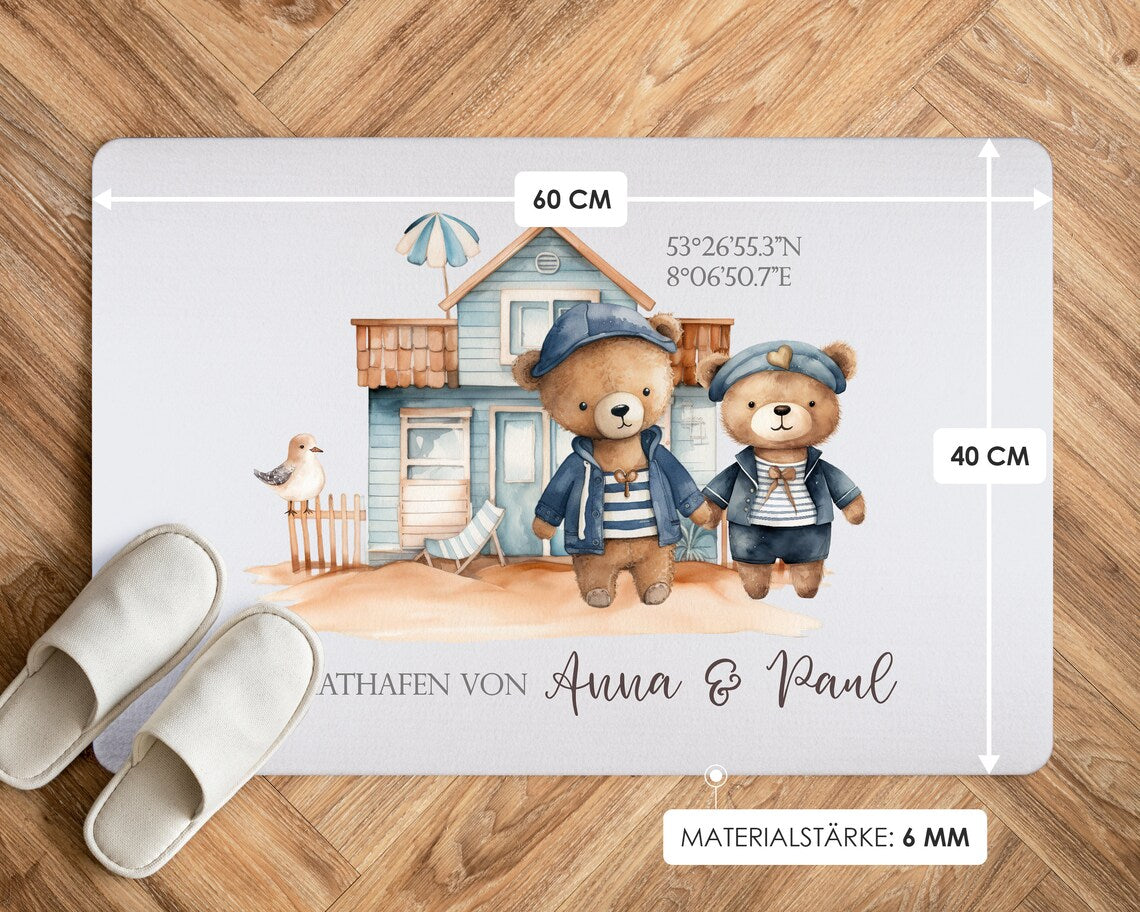 Fußmatte ‚Haus am Meer‘ – Einzugsgeschenk für Familie oder Freunde