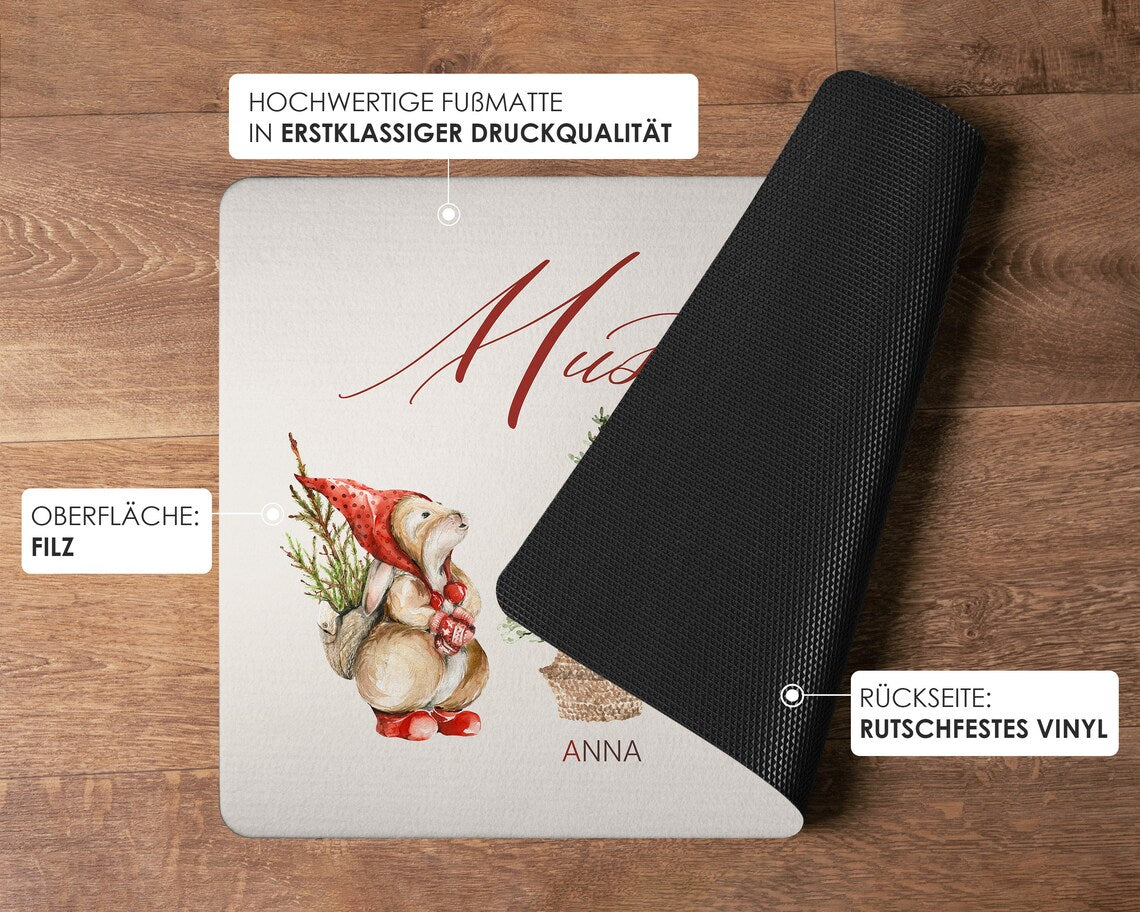 Personalisierte Fußmatte - Weihnachtsgeschenk für Familie und Nachbarn