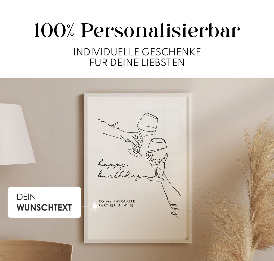 Wein Bild – Geburtstagsgeschenk für beste Freundin oder Schwester