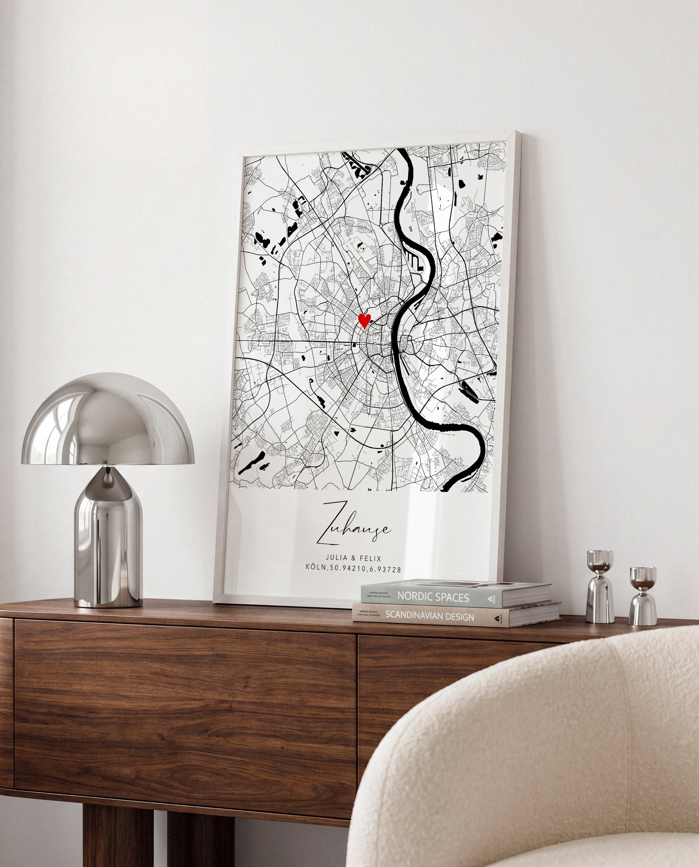 Zuhause Poster mit Stadtkarte