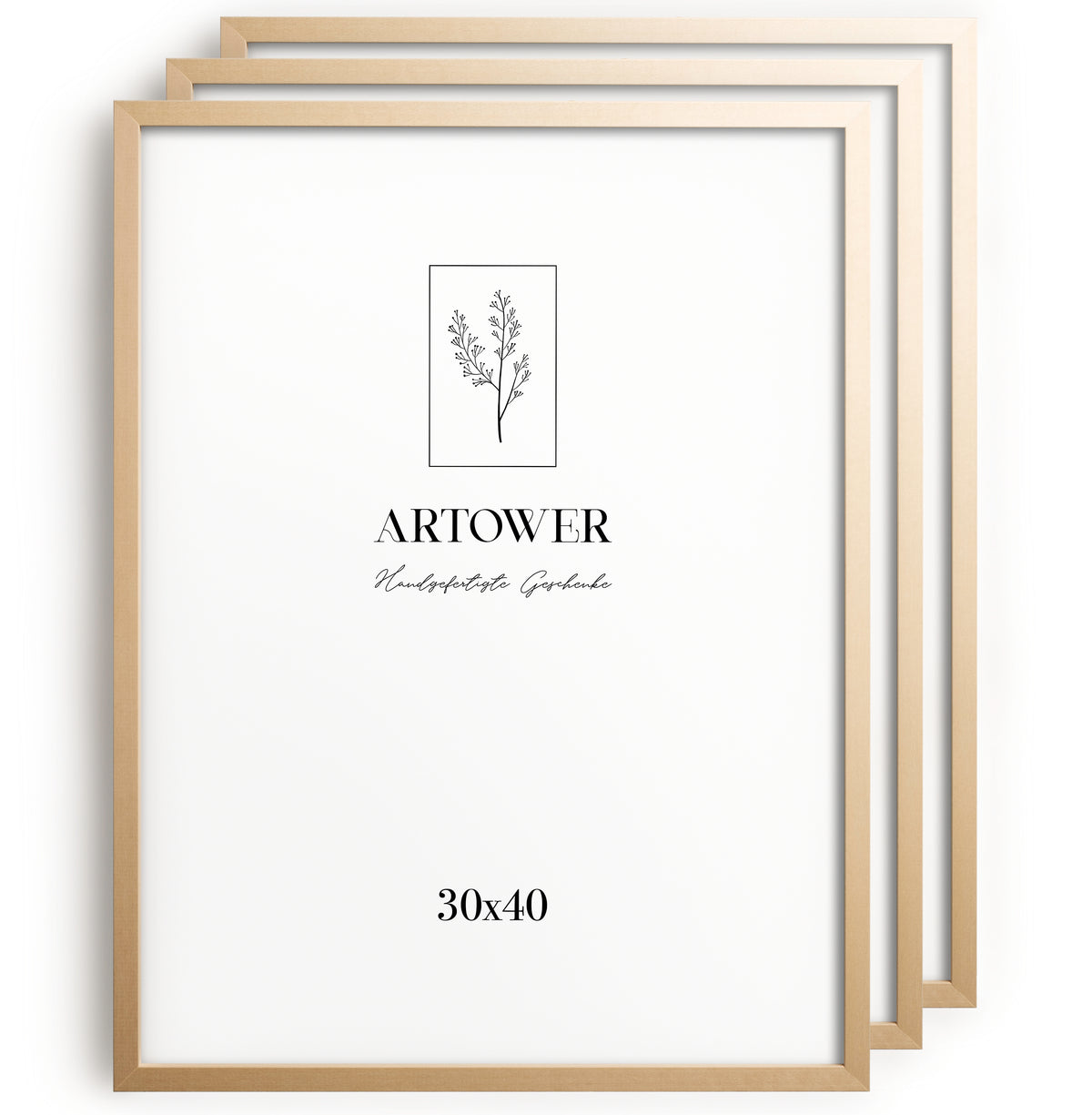 3 Bilderrahmen Holz Natur Hell, Format 30 x 40 cm – Artower 3er Set