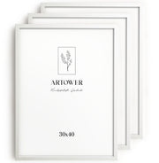 3 Bilderrahmen Holz Weiß, Format 30 x 40 cm – Artower 3er Set