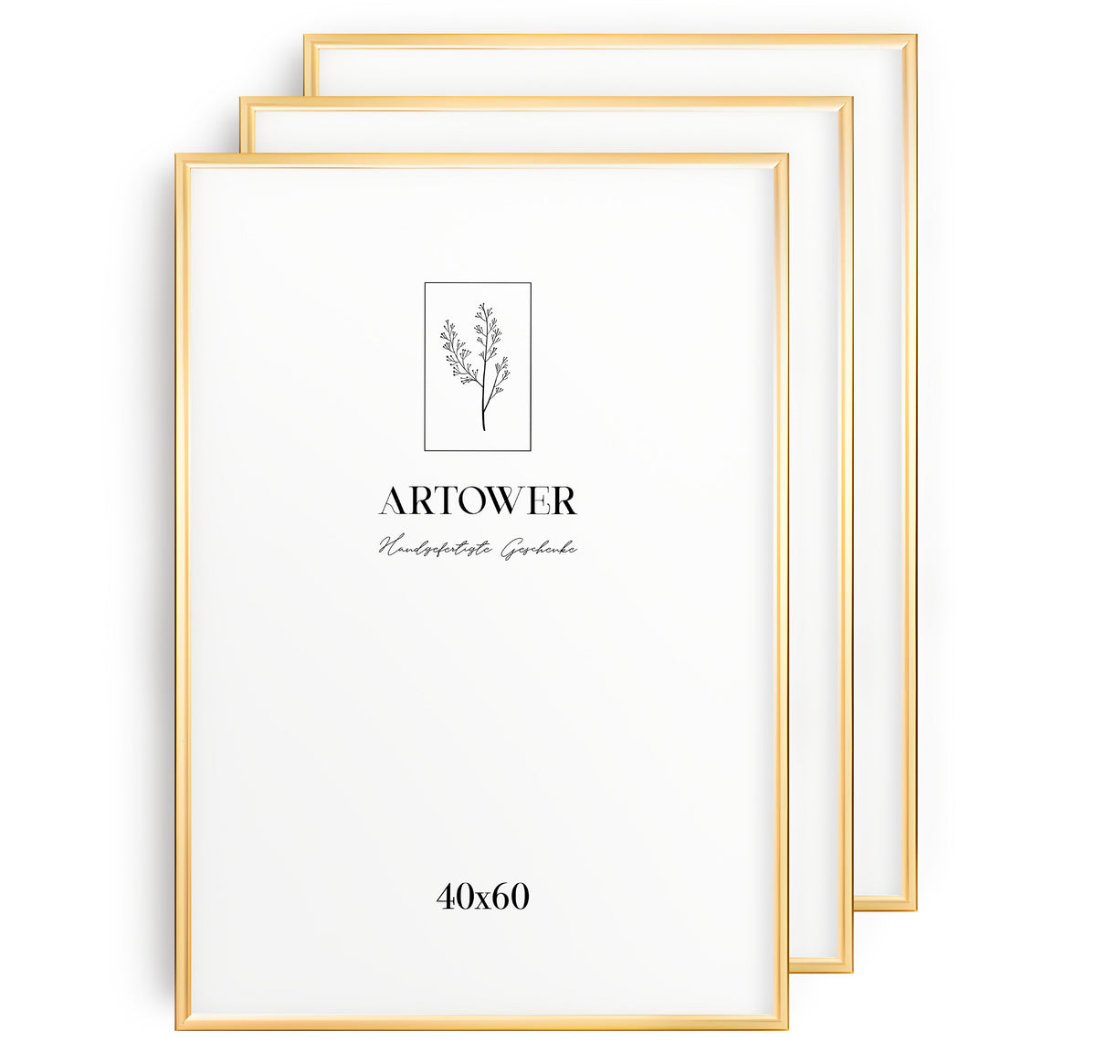 3 Bilderrahmen Alu Gold, Format 40 x 60 cm – Artower 3er Set