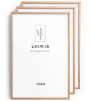 3 Bilderrahmen Holz Natur Eiche, Format 40 x 60 cm – Artower 3er Set