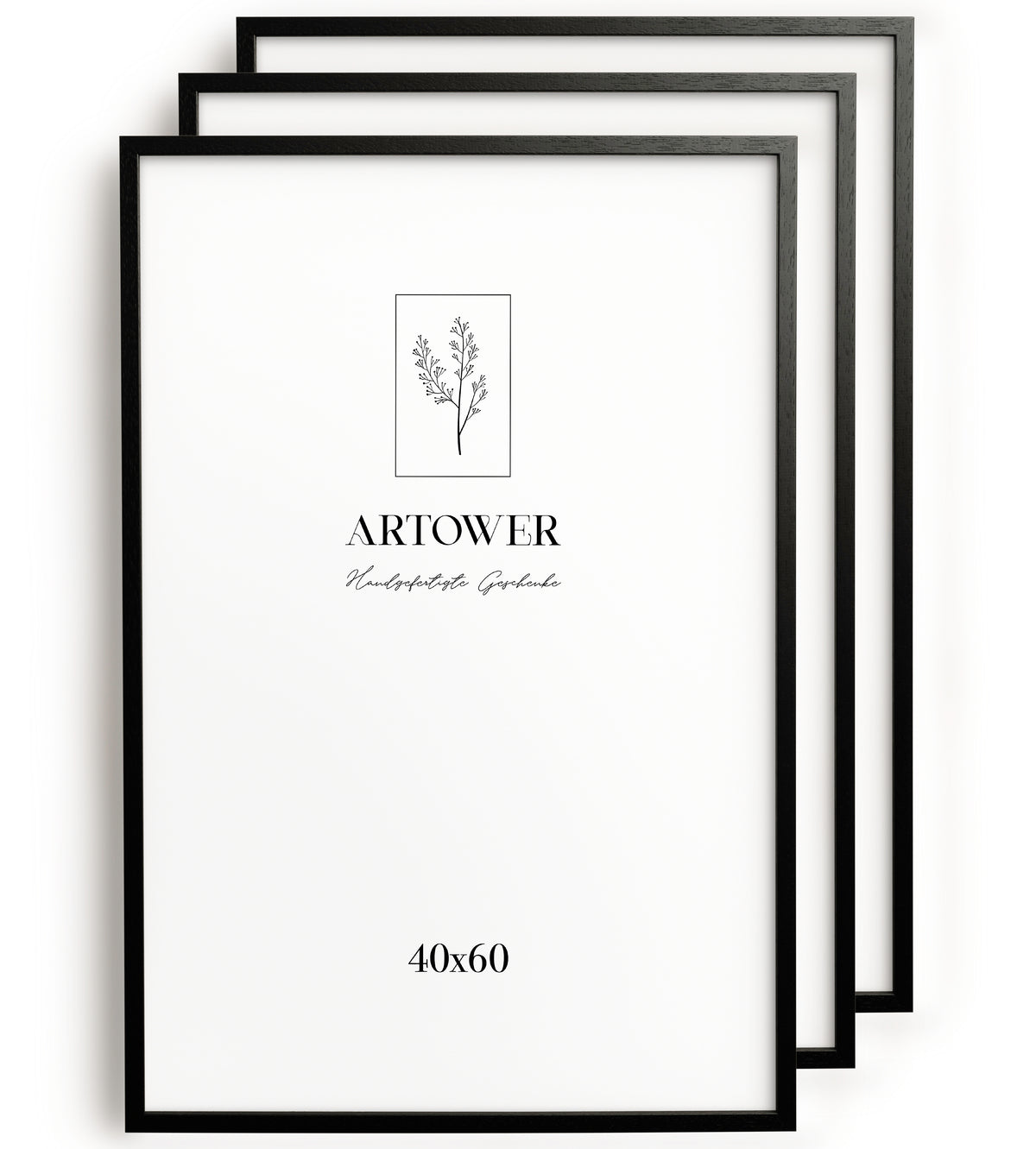 3 Bilderrahmen Holz Schwarz, Format 40 x 60 cm – Artower 3er Set