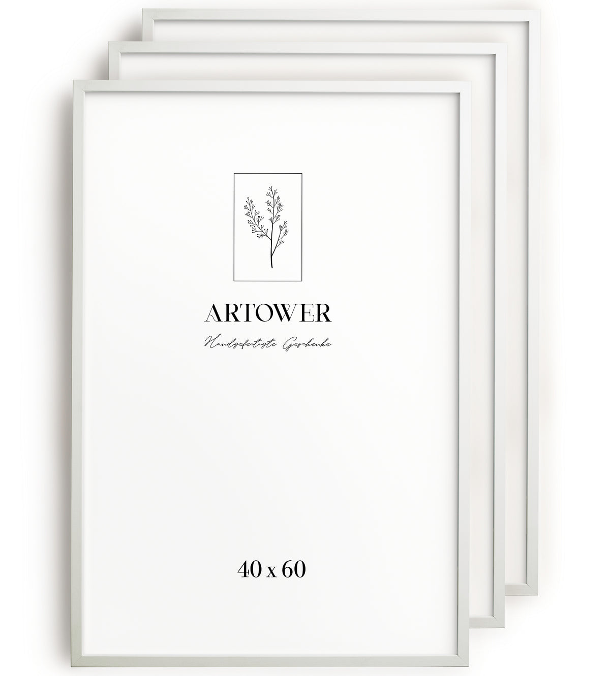 3 Bilderrahmen Holz Weiß, Format 40 x 60 cm – Artower 3er Set