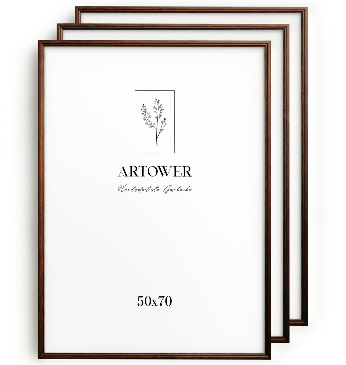 3 Bilderrahmen Vintage Braun, Format 50 x 70 cm – Artower 3er Set