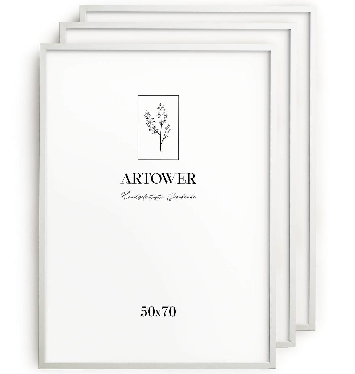 3 Bilderrahmen Holz Weiß, Format 50 x 70 cm – Artower 3er Set