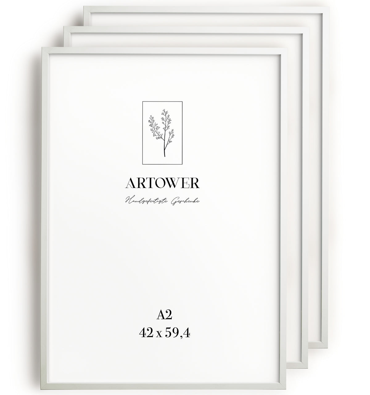 3 Bilderrahmen Holz Weiß, Format A2 (42 x 59,4 cm) – Artower 3er Set