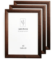 Bilderrahmen 3er Set für A5 (15 x 21 cm) - Vintage Braun