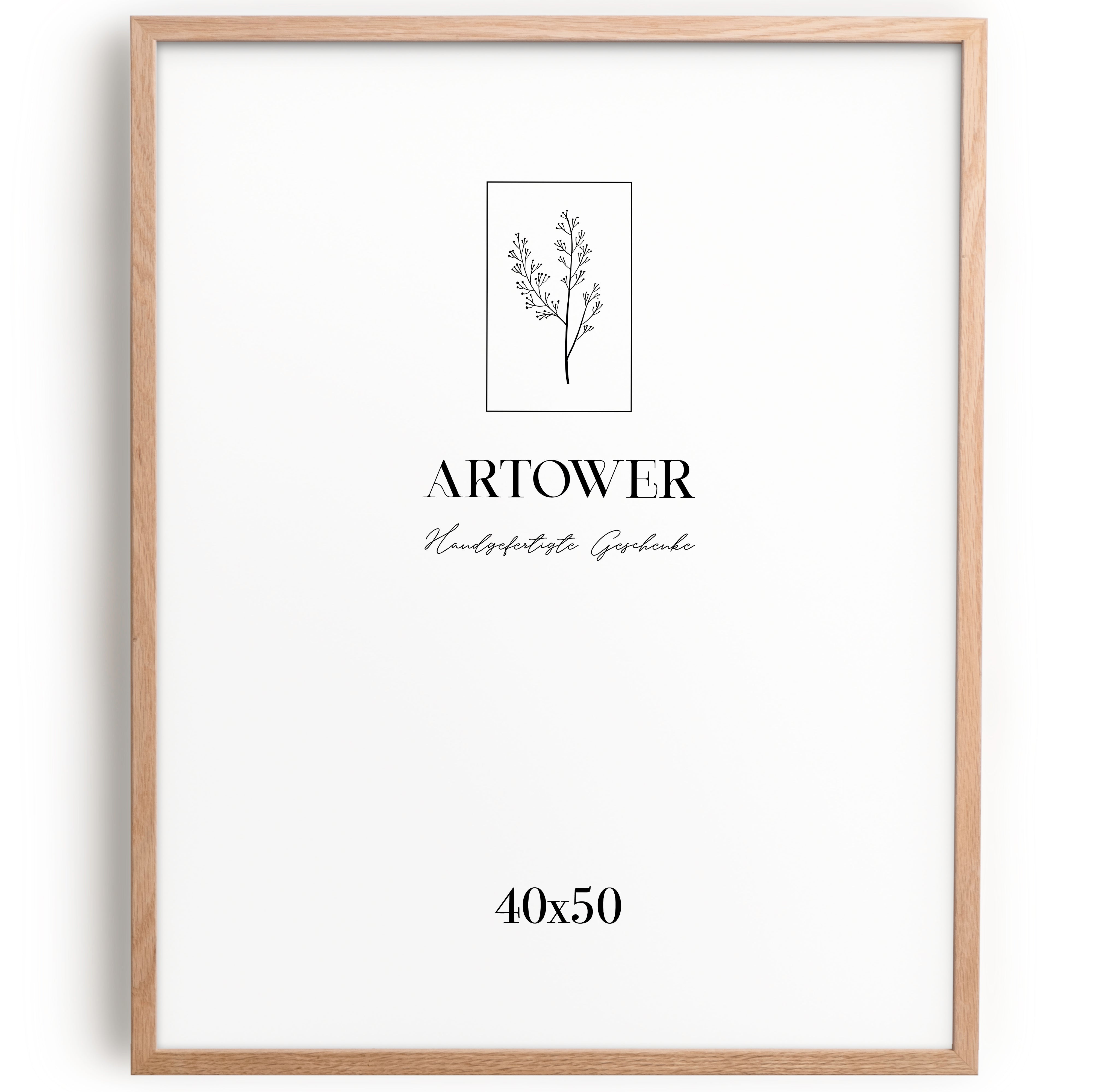 Artower® Bilderrahmen Natur Holz Eiche Dünner Rahmen