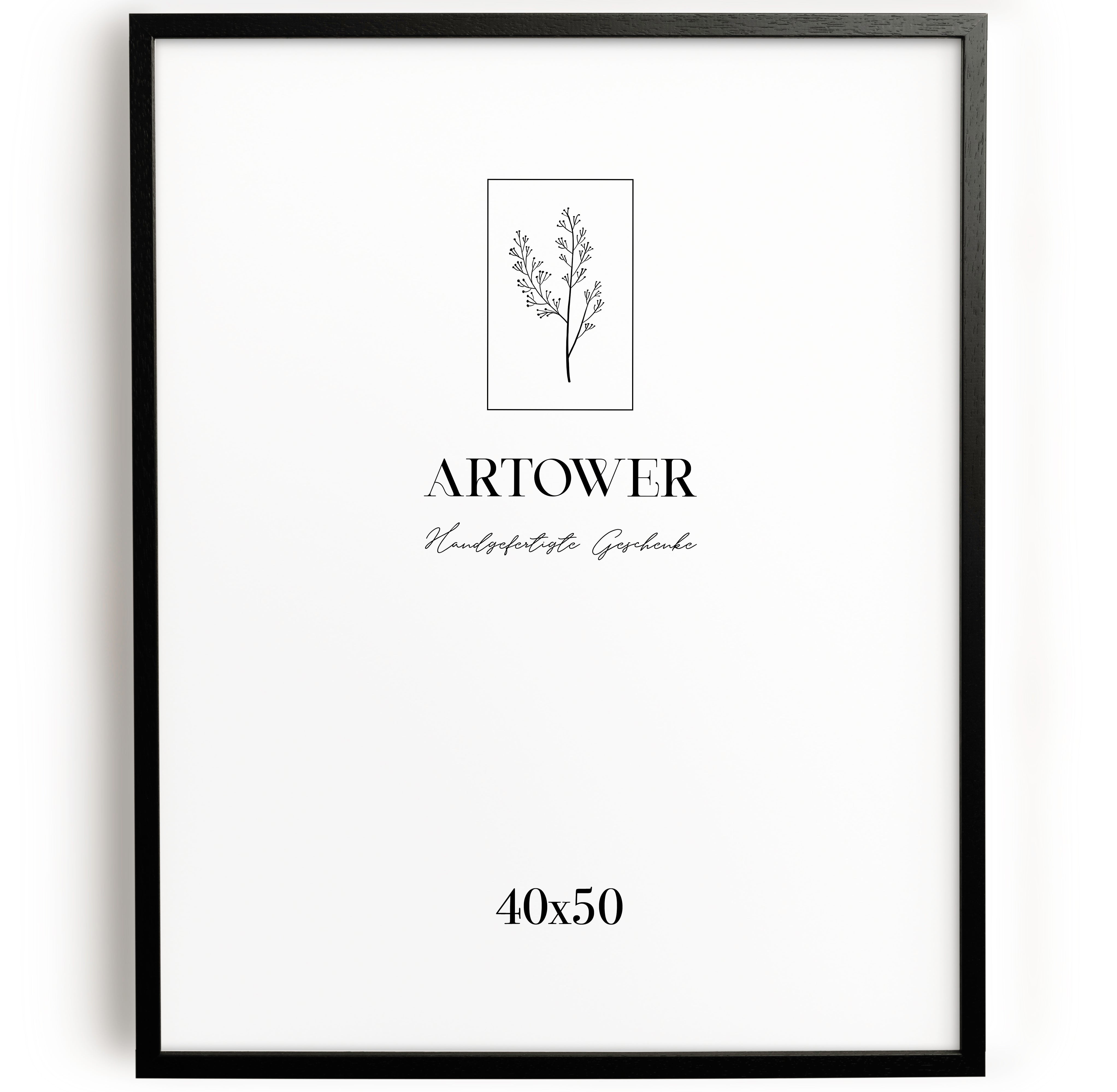 Artower® Bilderrahmen Schwarz Holz | Schwarzer Dünner Rahmen