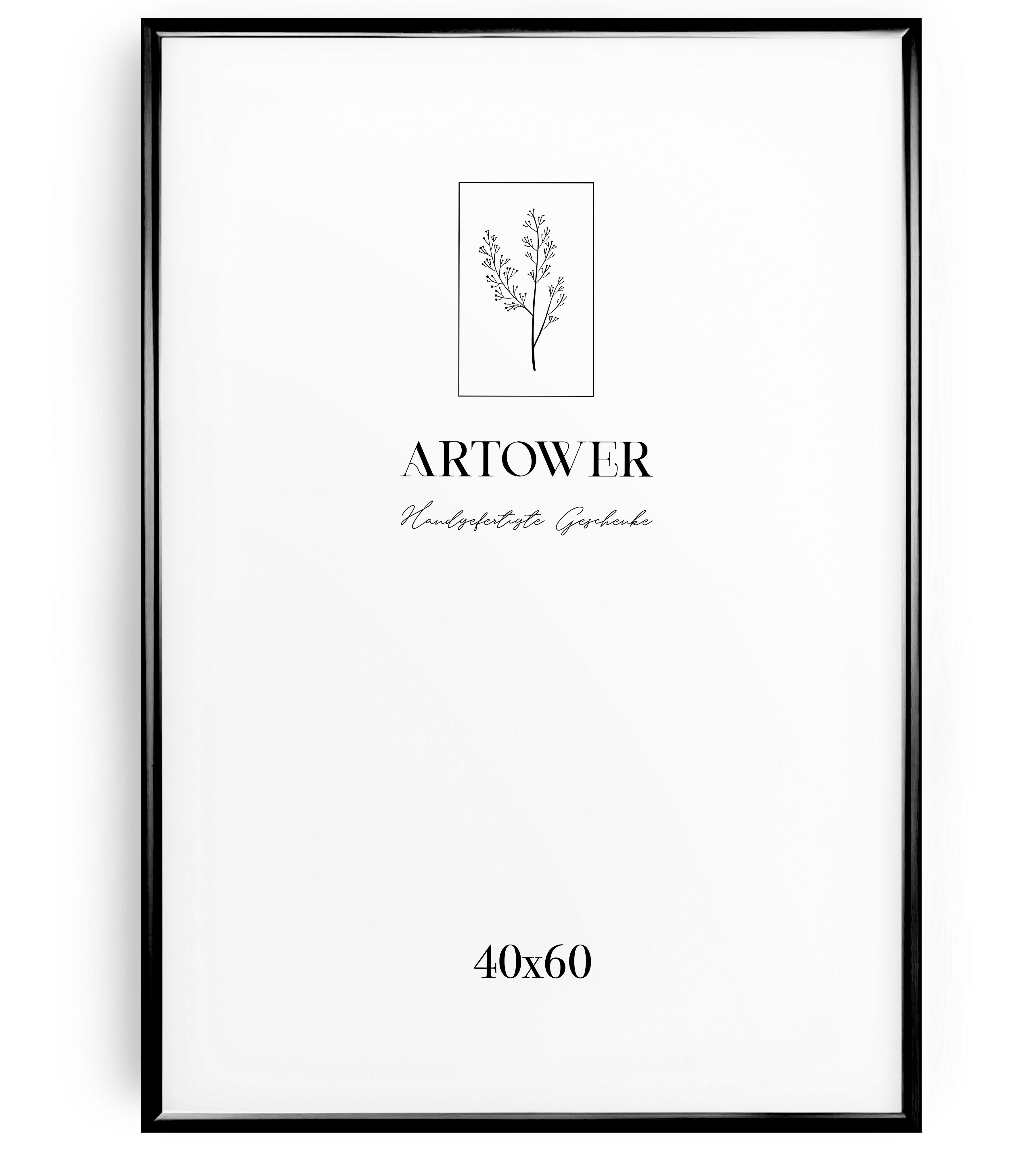 Bilderrahmen für 40 x 60 cm - Alu Schwarz