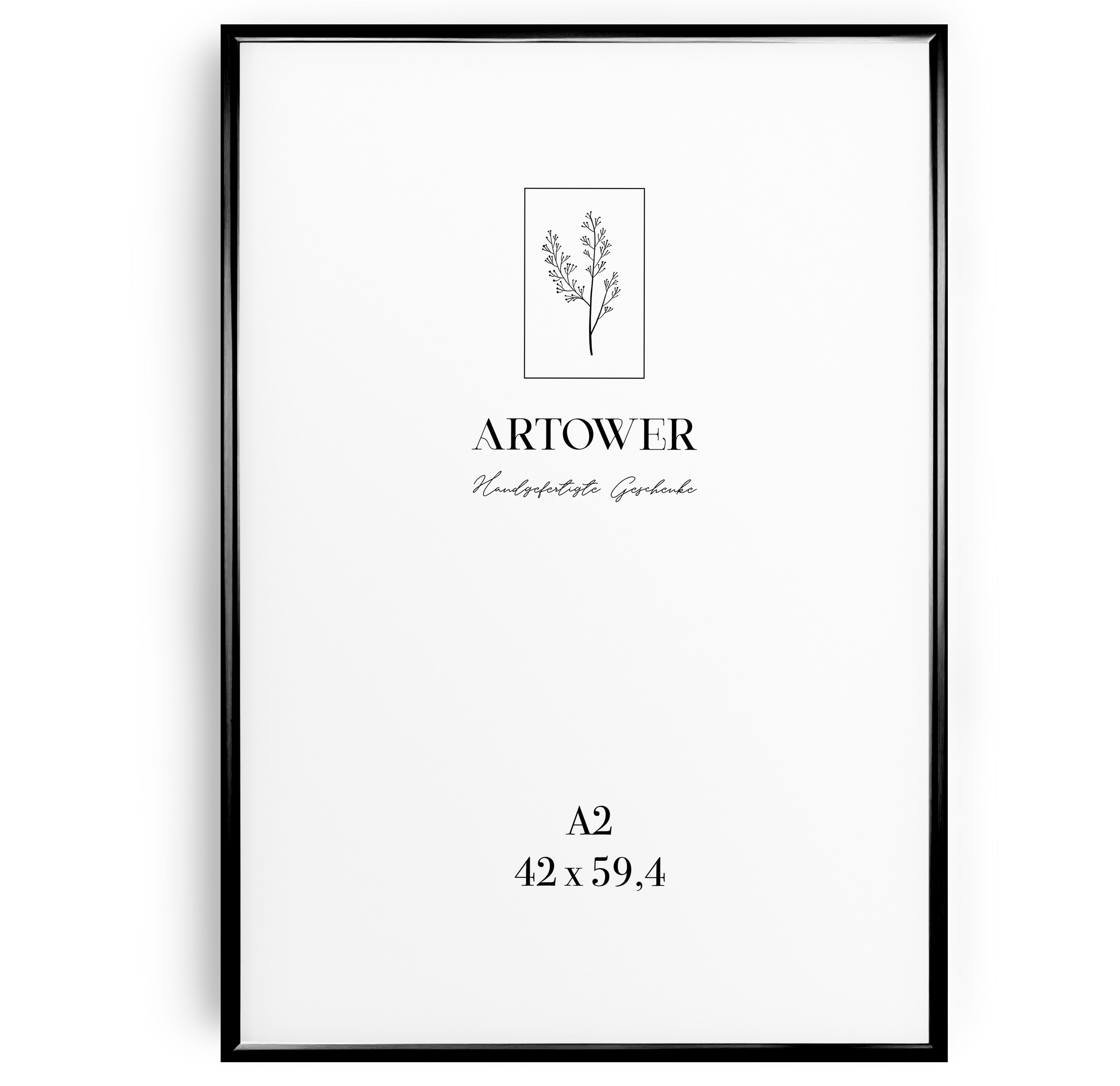 Bilderrahmen für A2 (42 x 59,4 cm) - Alu Schwarz
