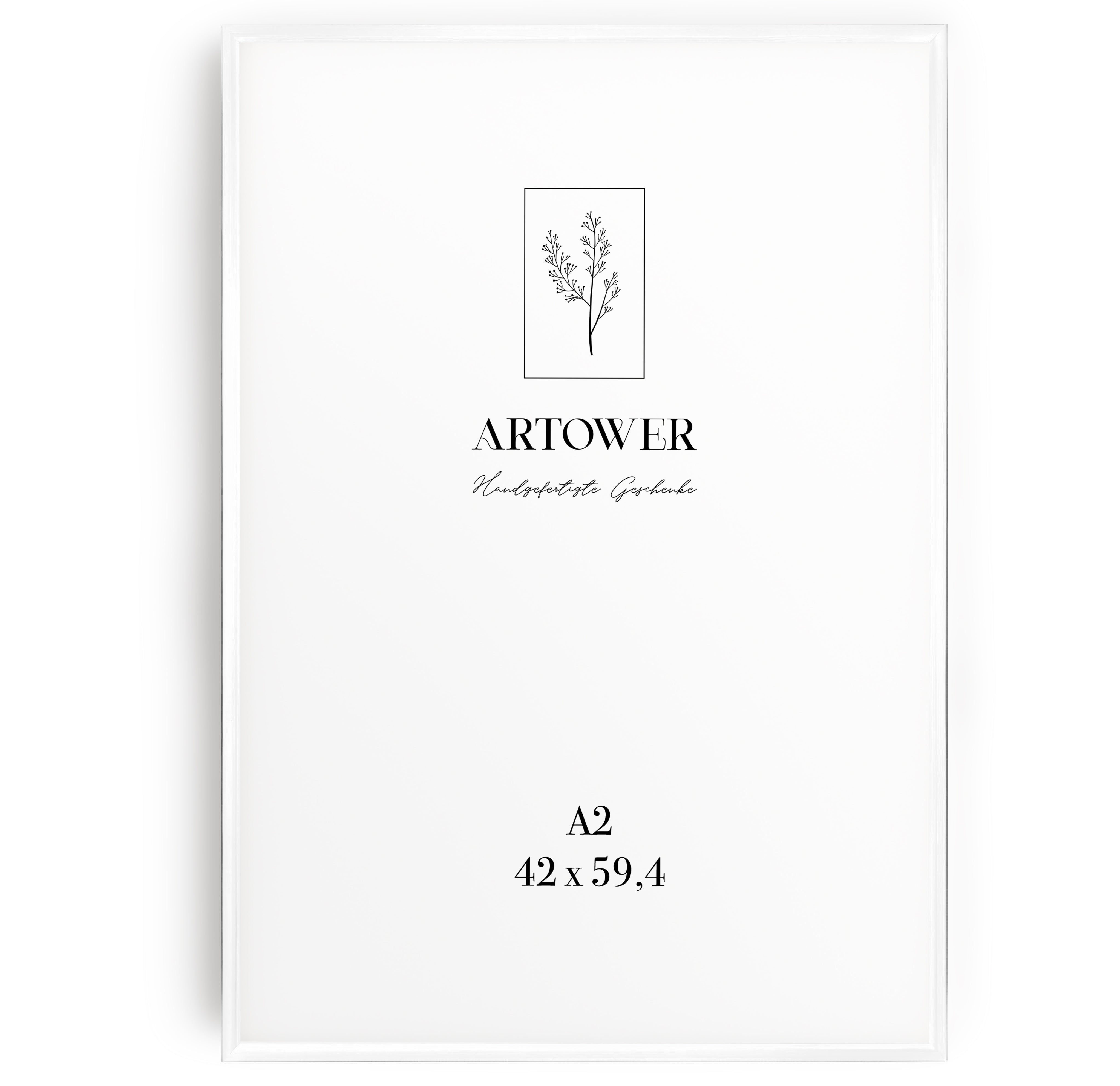 Bilderrahmen für A2 (42 x 59,4 cm) - Alu Weiß