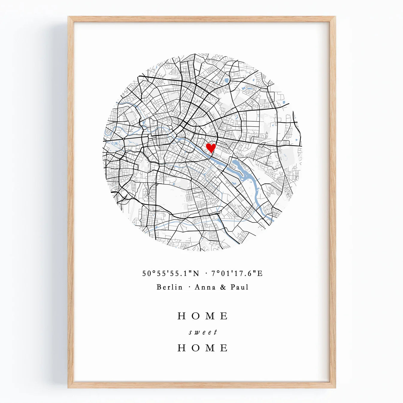 Home Sweet Home – Individuelles Poster mit Karte