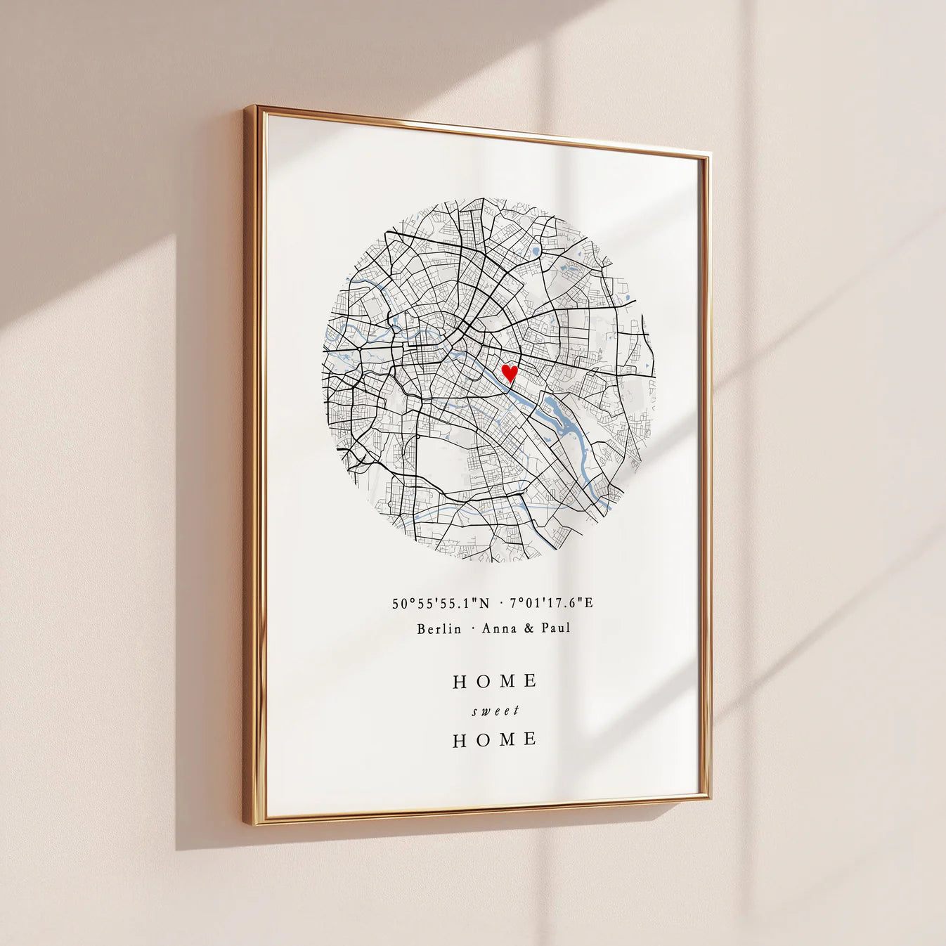 Home Sweet Home – Individuelles Poster mit Karte