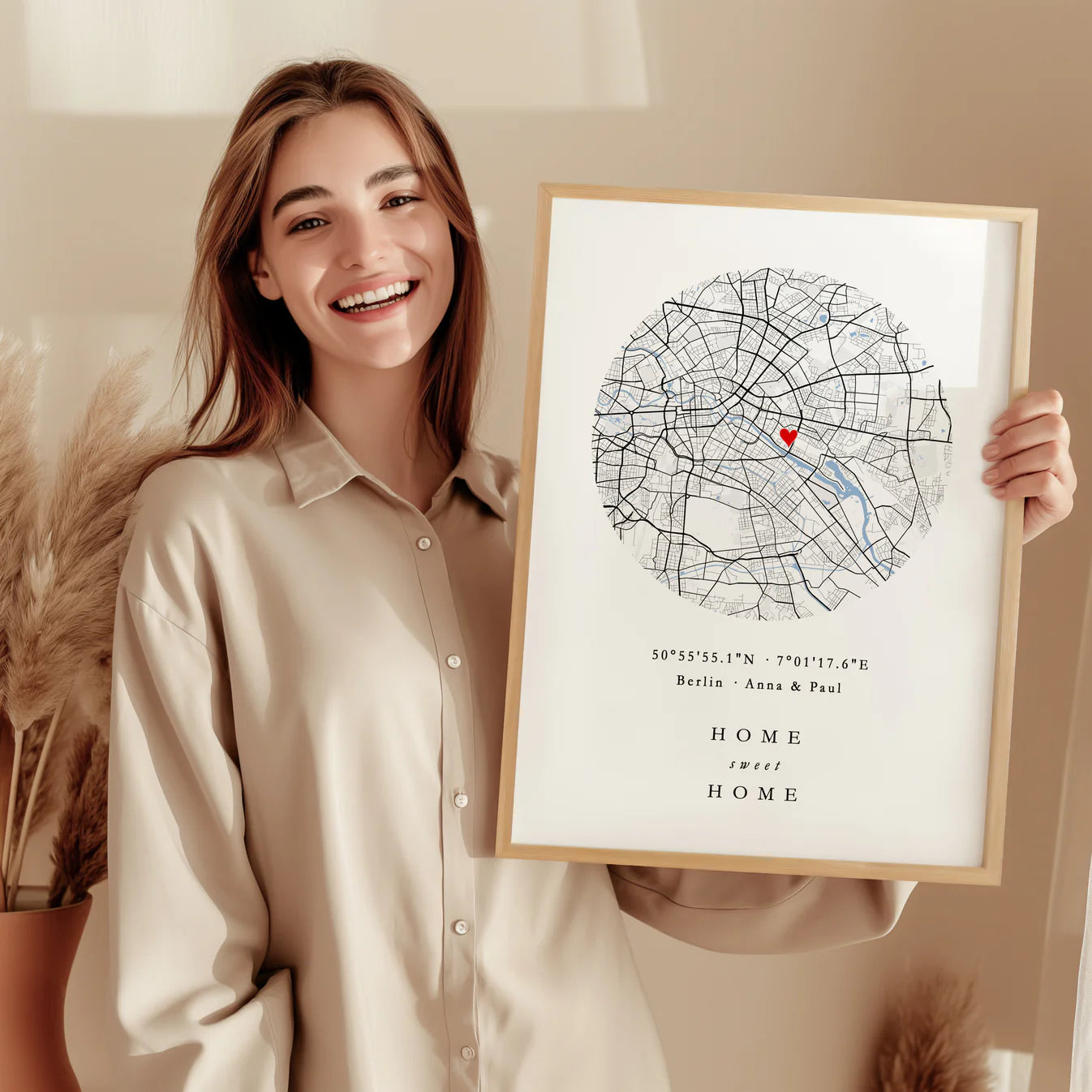 Home Sweet Home – Individuelles Poster mit Karte