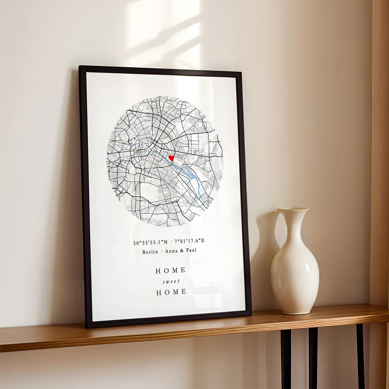 Home Sweet Home – Individuelles Poster mit Karte