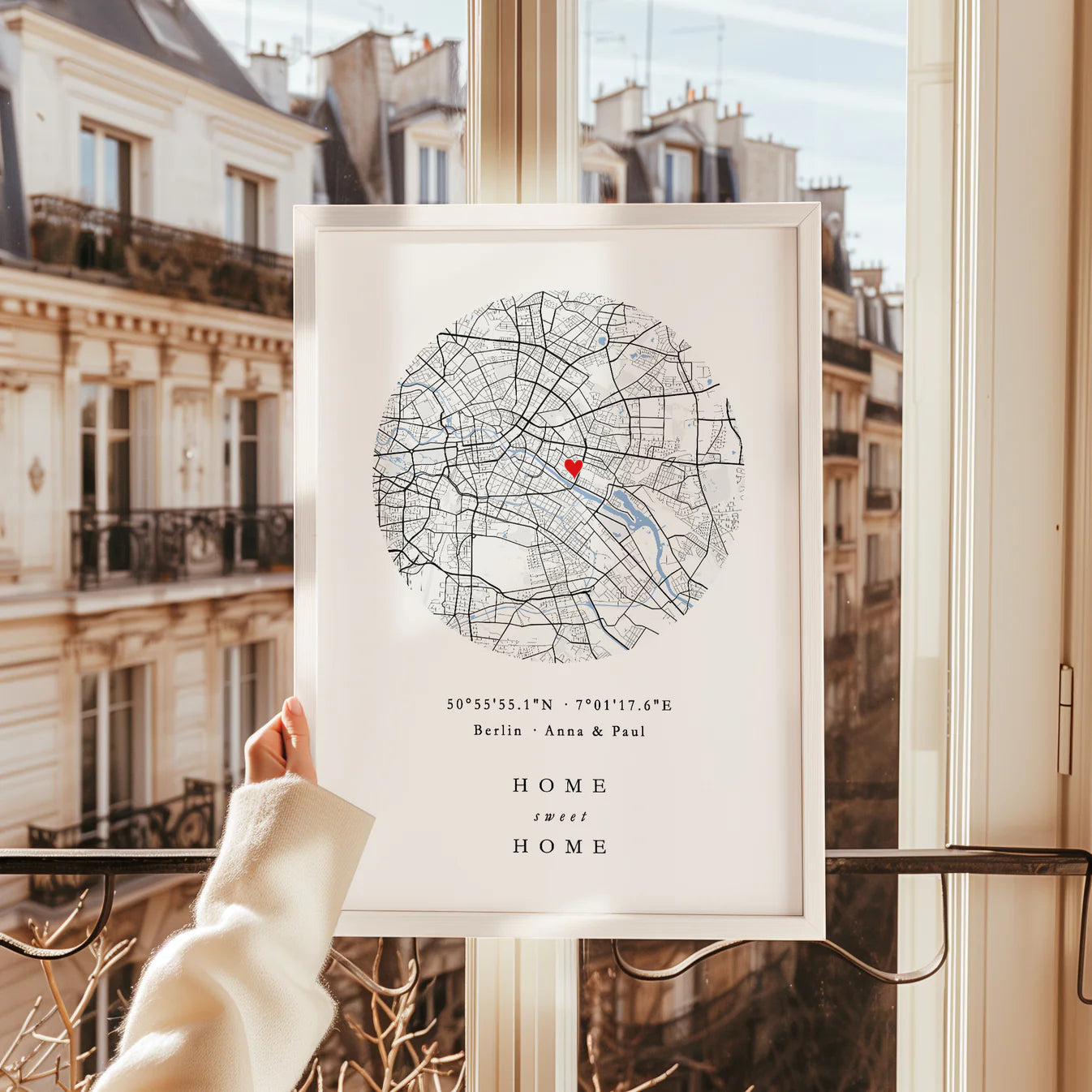 Home Sweet Home – Individuelles Poster mit Karte