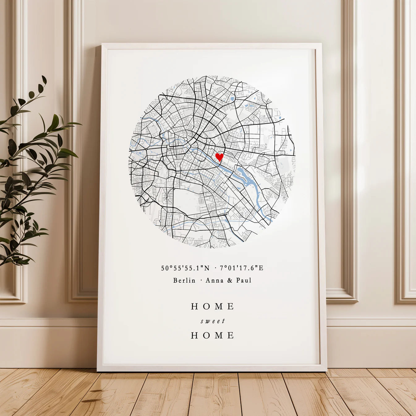 Home Sweet Home – Individuelles Poster mit Karte