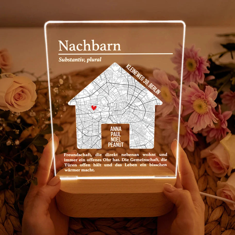LED Nachtlicht - Geschenk für Nachbarn Weihnachten oder Geburtstag