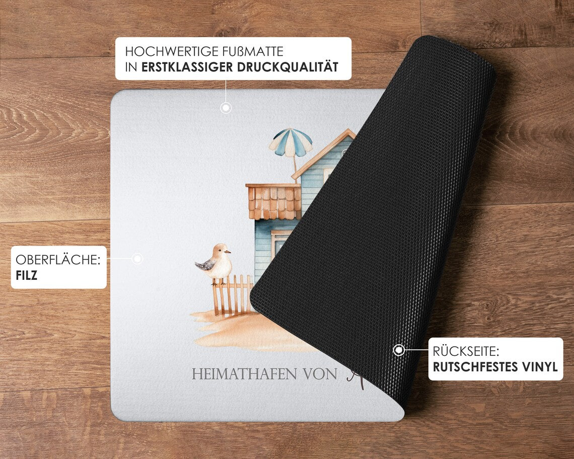 Fußmatte ‚Haus am Meer‘ – Einzugsgeschenk für Familie oder Freunde